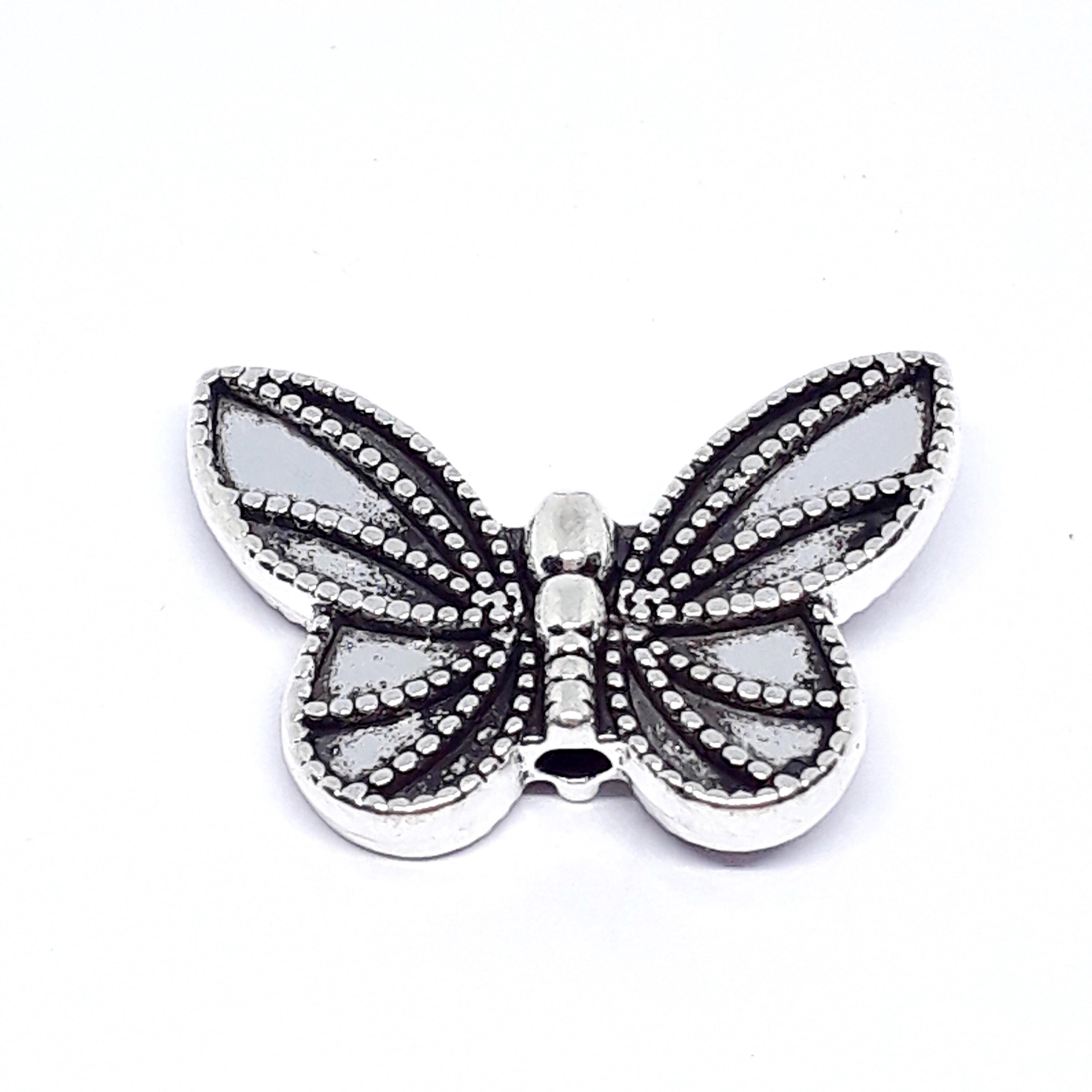 Large Silver Butterfly 20x14mm - 10pcs