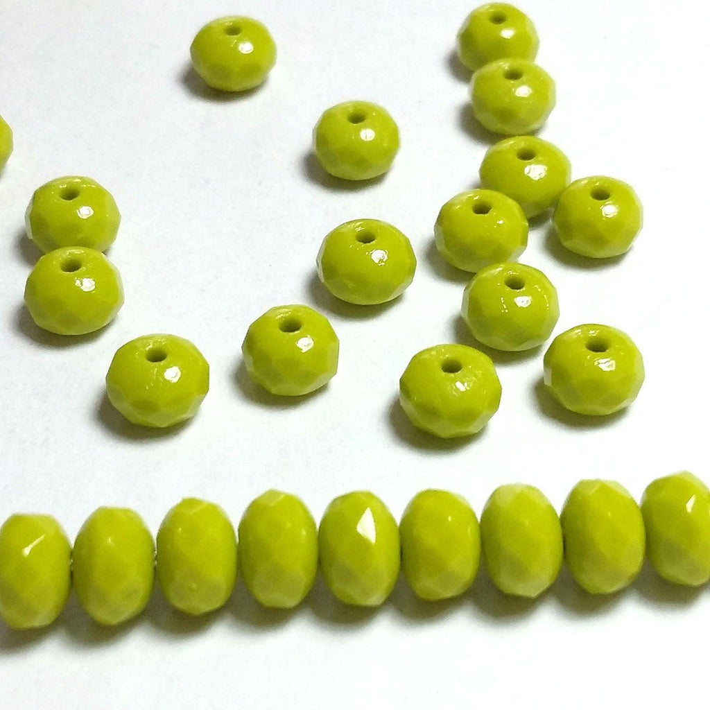 Bright Green Czech Glass Rondelle 5x3mm - 40pcs