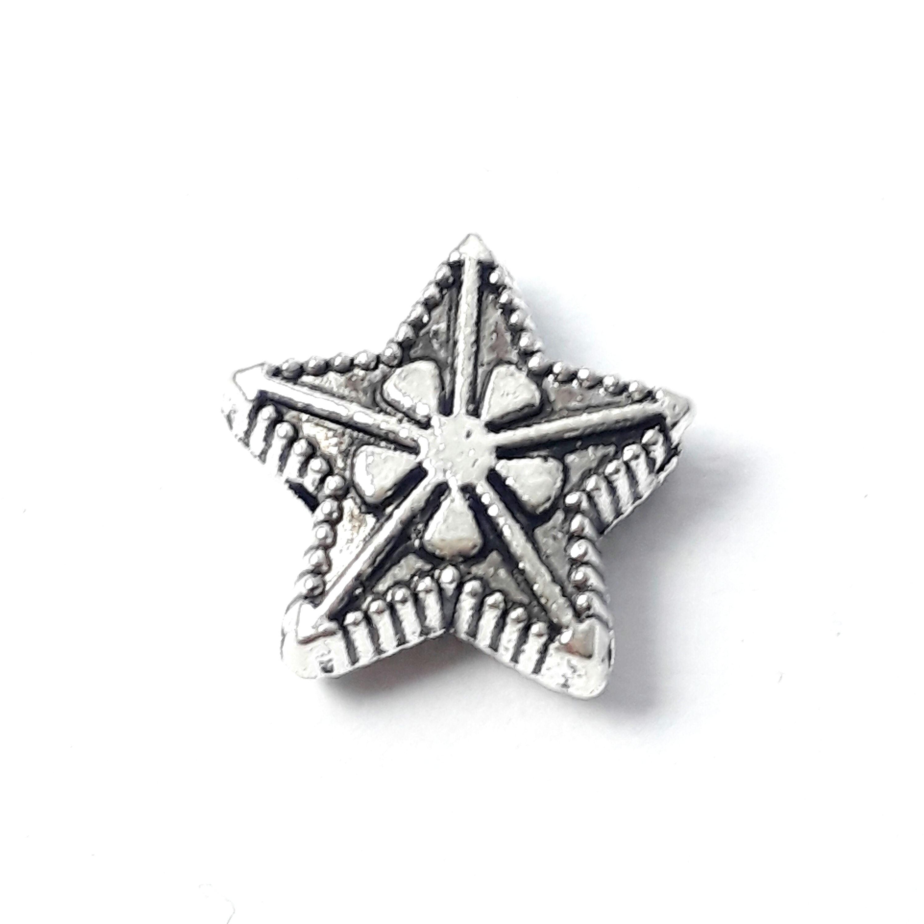 Antique Silver Star 11x10mm - 10pcs