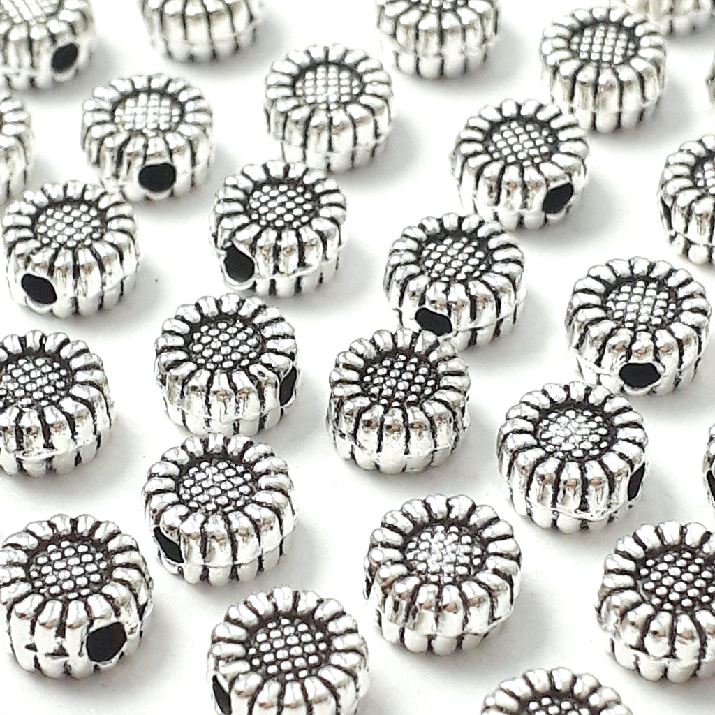 Sunflower Antique Silver 6mm - 20pcs