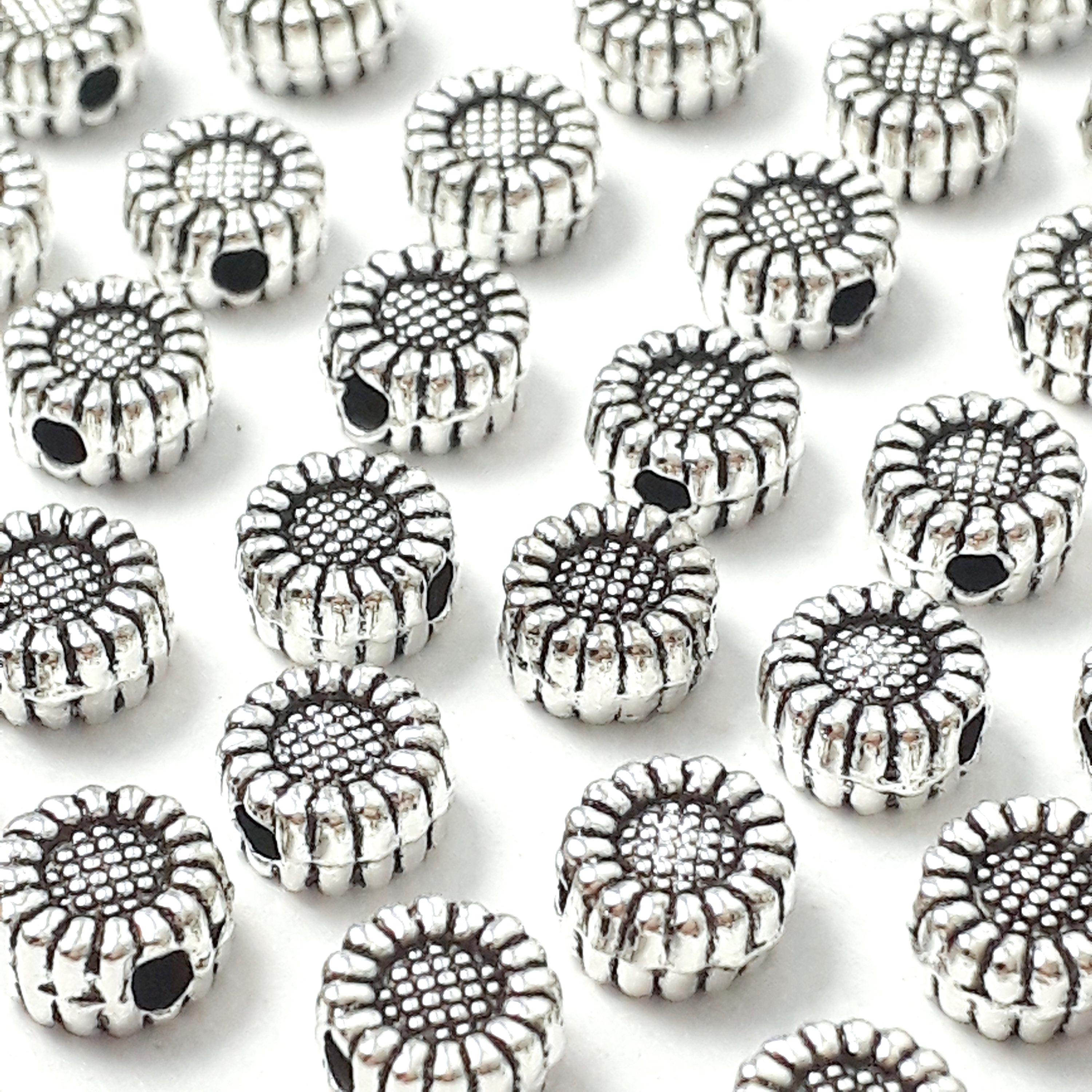 Sunflower Antique Silver 6mm - 20pcs