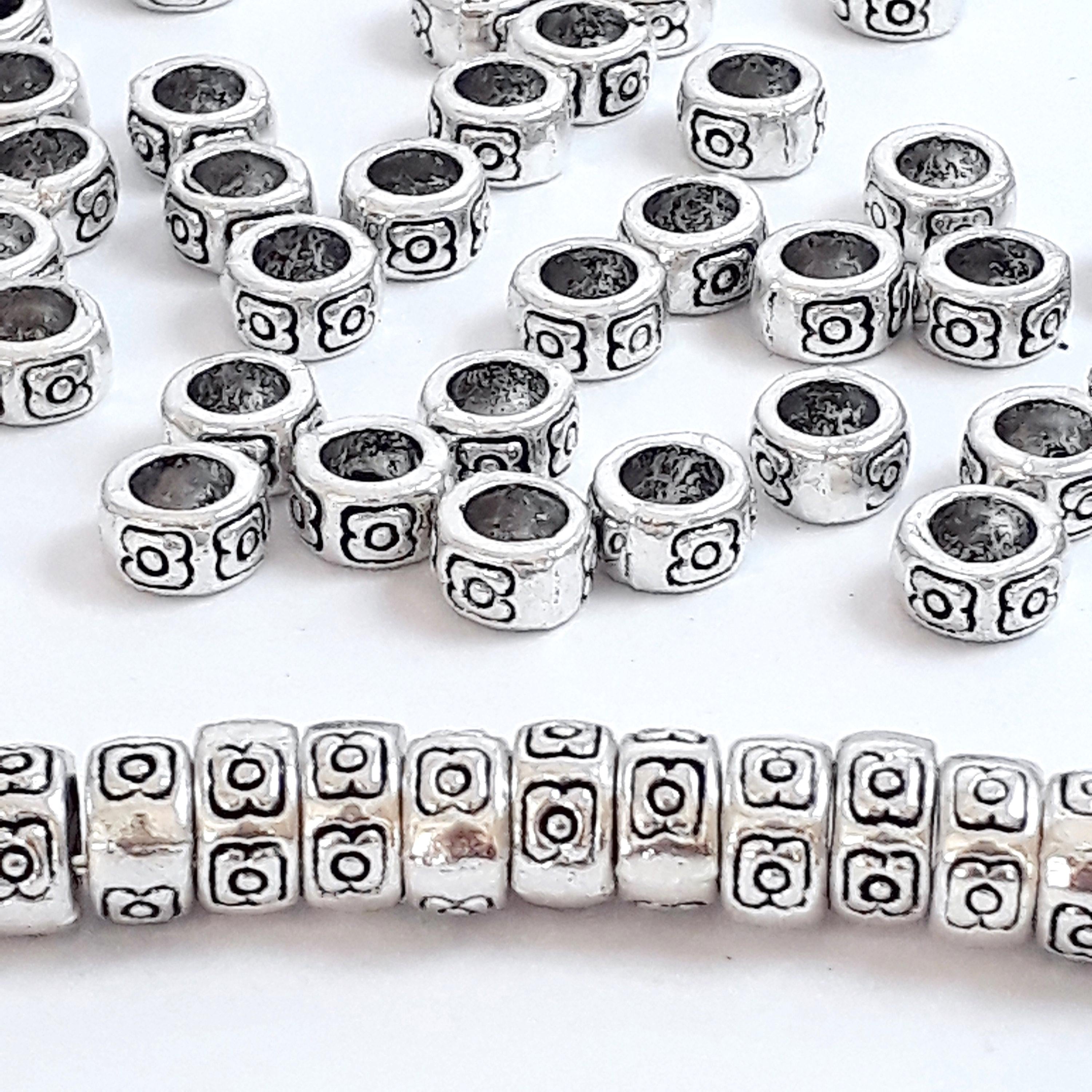 Donut Flower Antique Silver 7x4mm - 20pcs