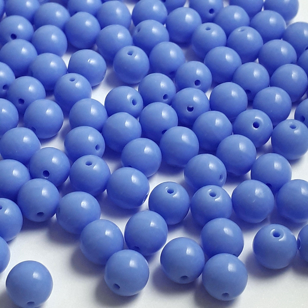Indigo Blue Czech Glass Round 6mm - 30pcs