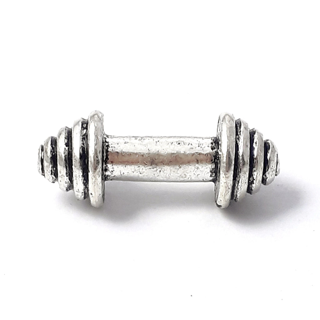 Dumbbell Antique Silver 23x9mm - 2pcs
