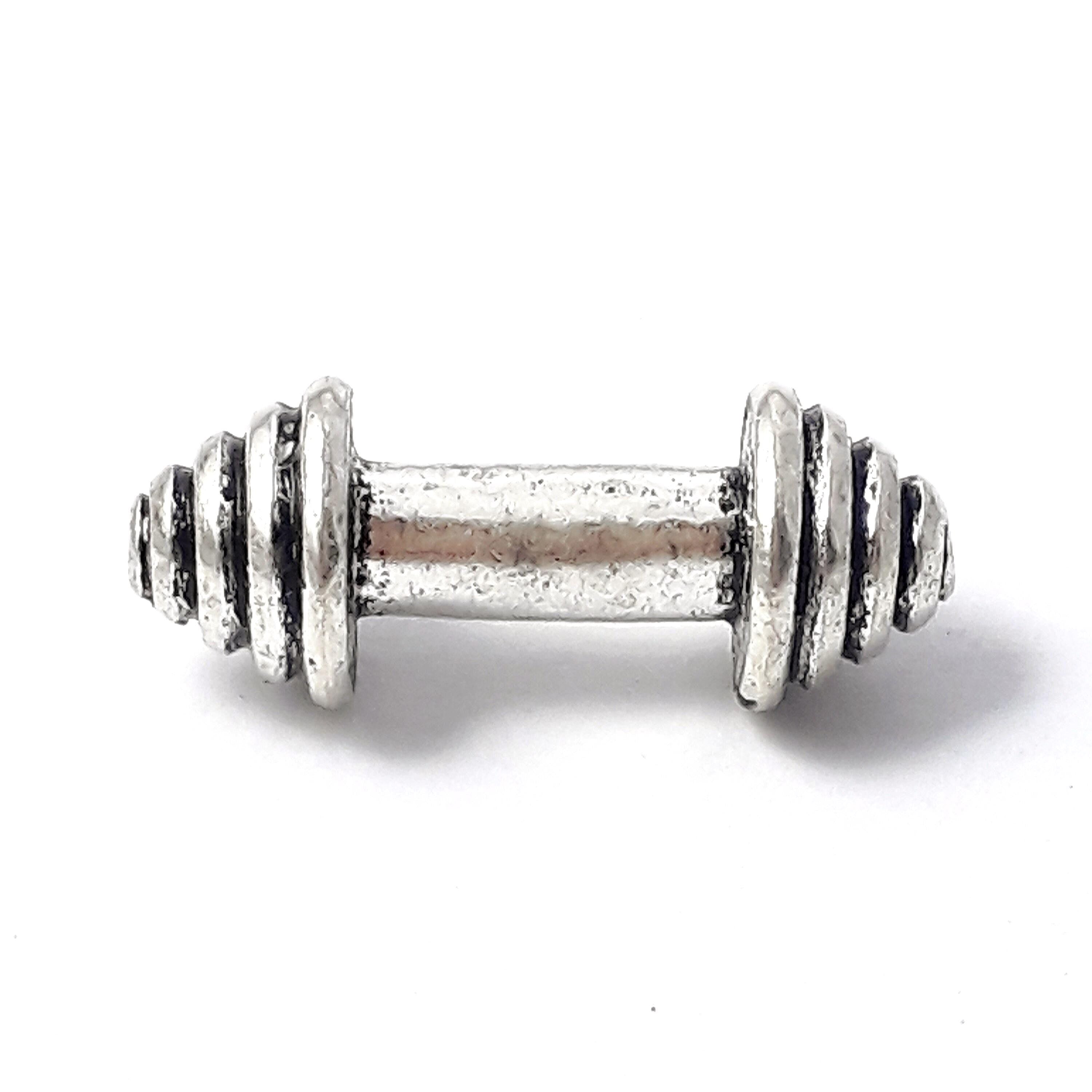 Dumbbell Antique Silver 23x9mm - 2pcs