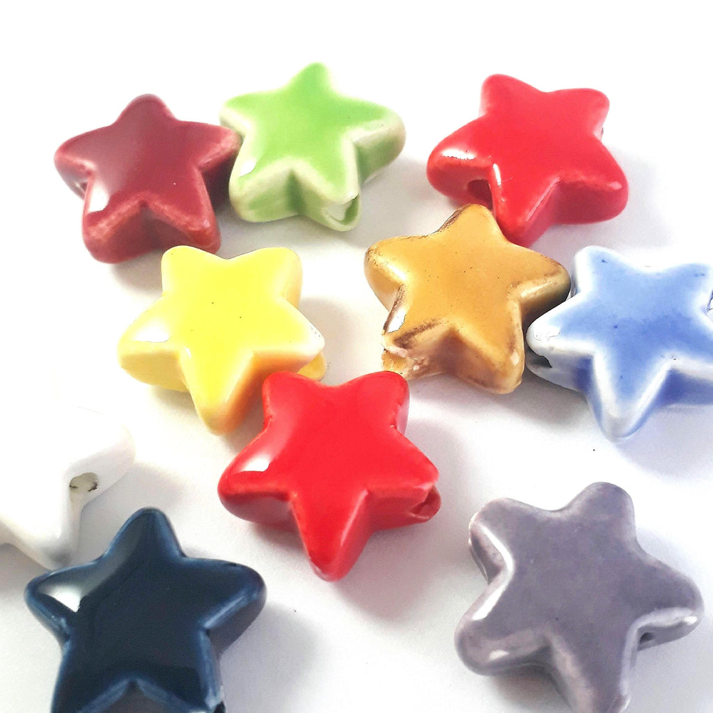 Ceramic Star Mixed Colour 13mm - 5pcs