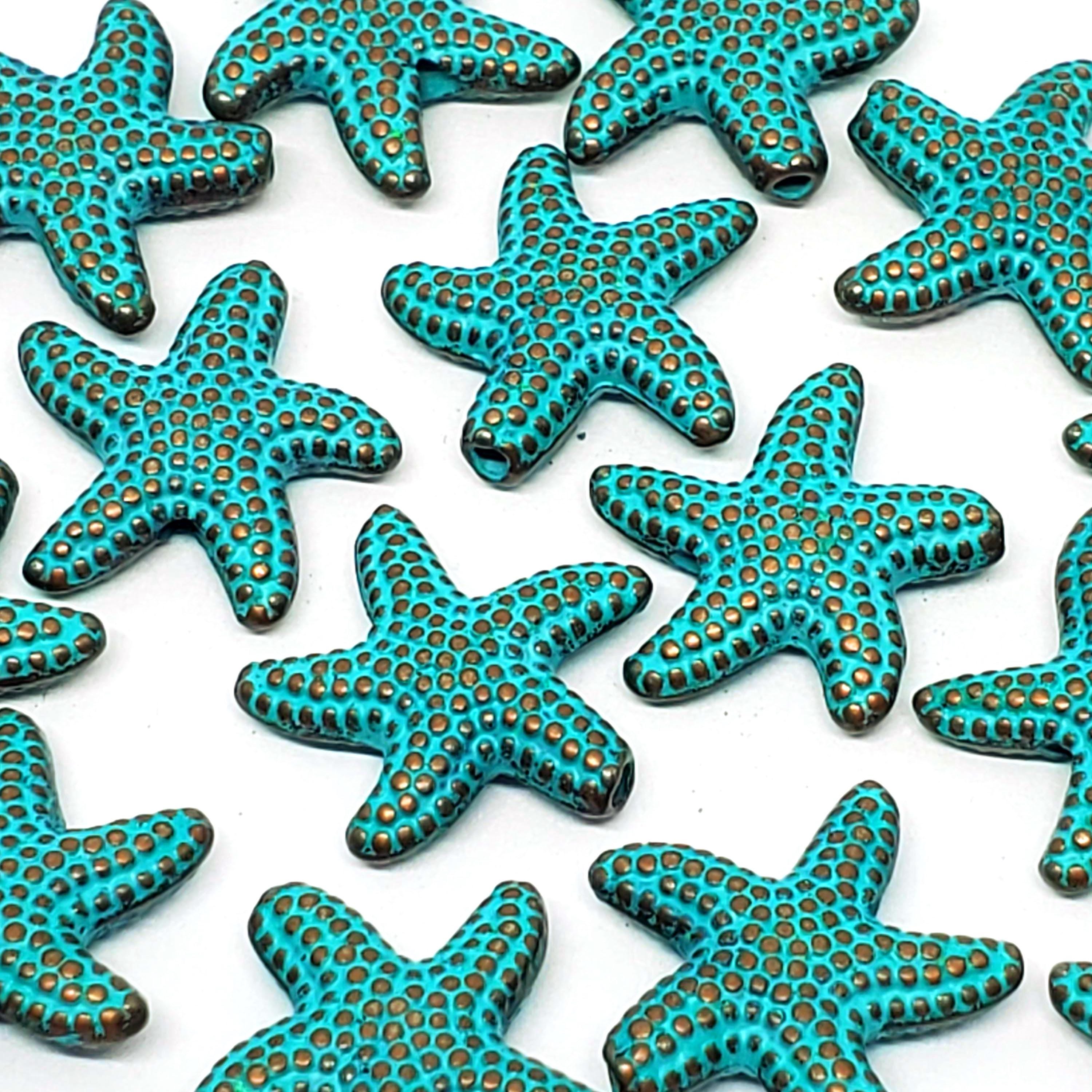 Patina Starfish Antique Copper 14mm - 10pcs