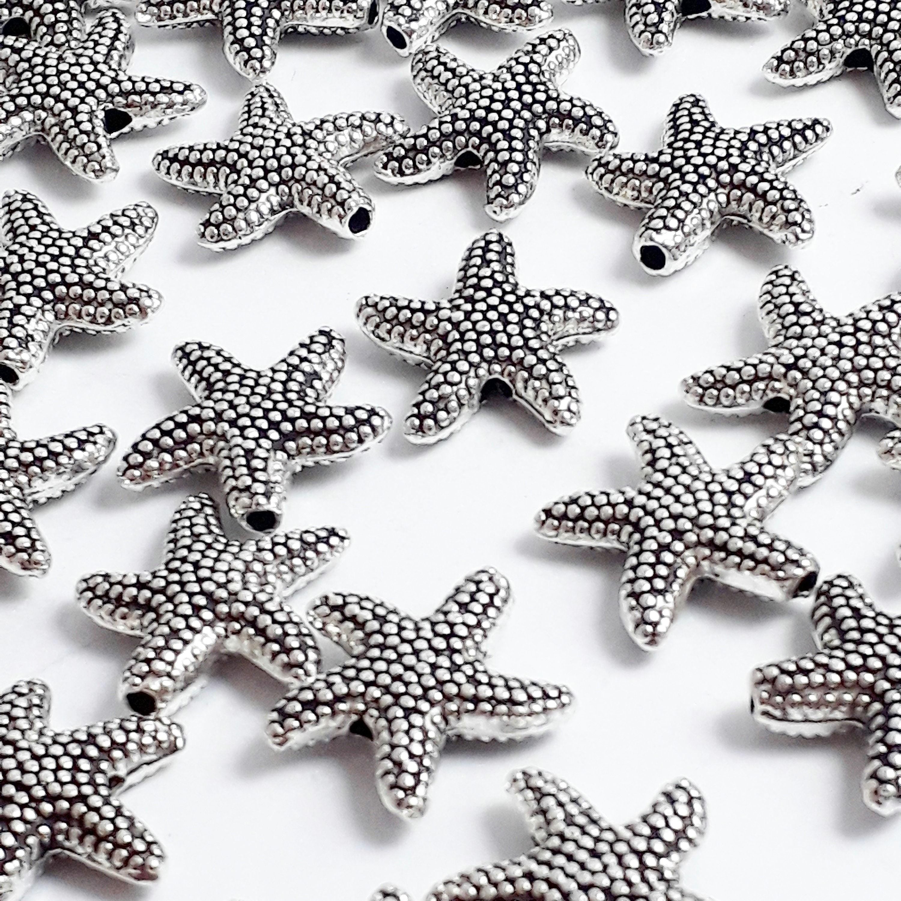Starfish Antique Silver 14mm - 10pcs