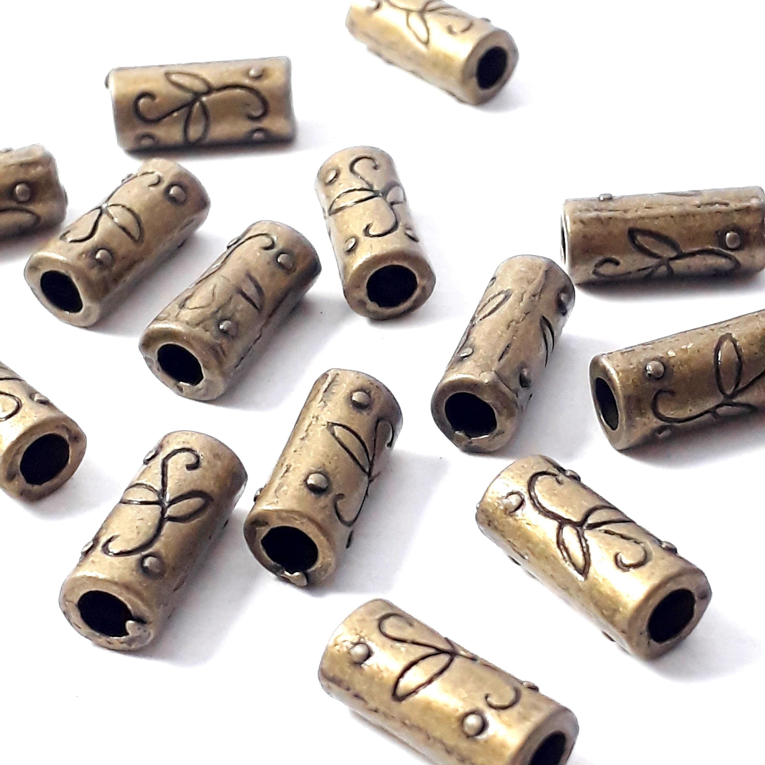 Flower Tube Antique Bronze 12x5mm - 10pcs