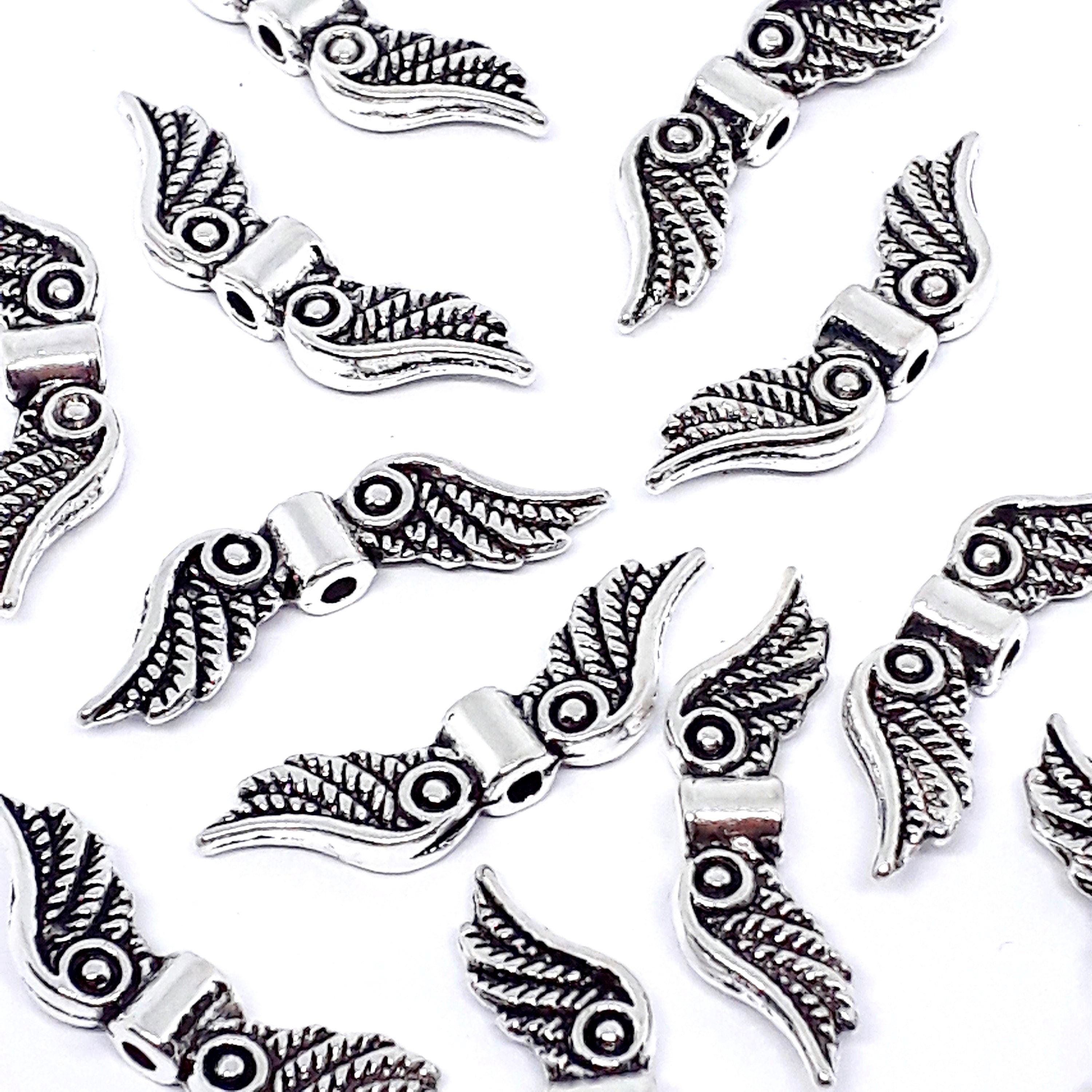 Angel Wing Antique Silver 23x7mm - 10pcs