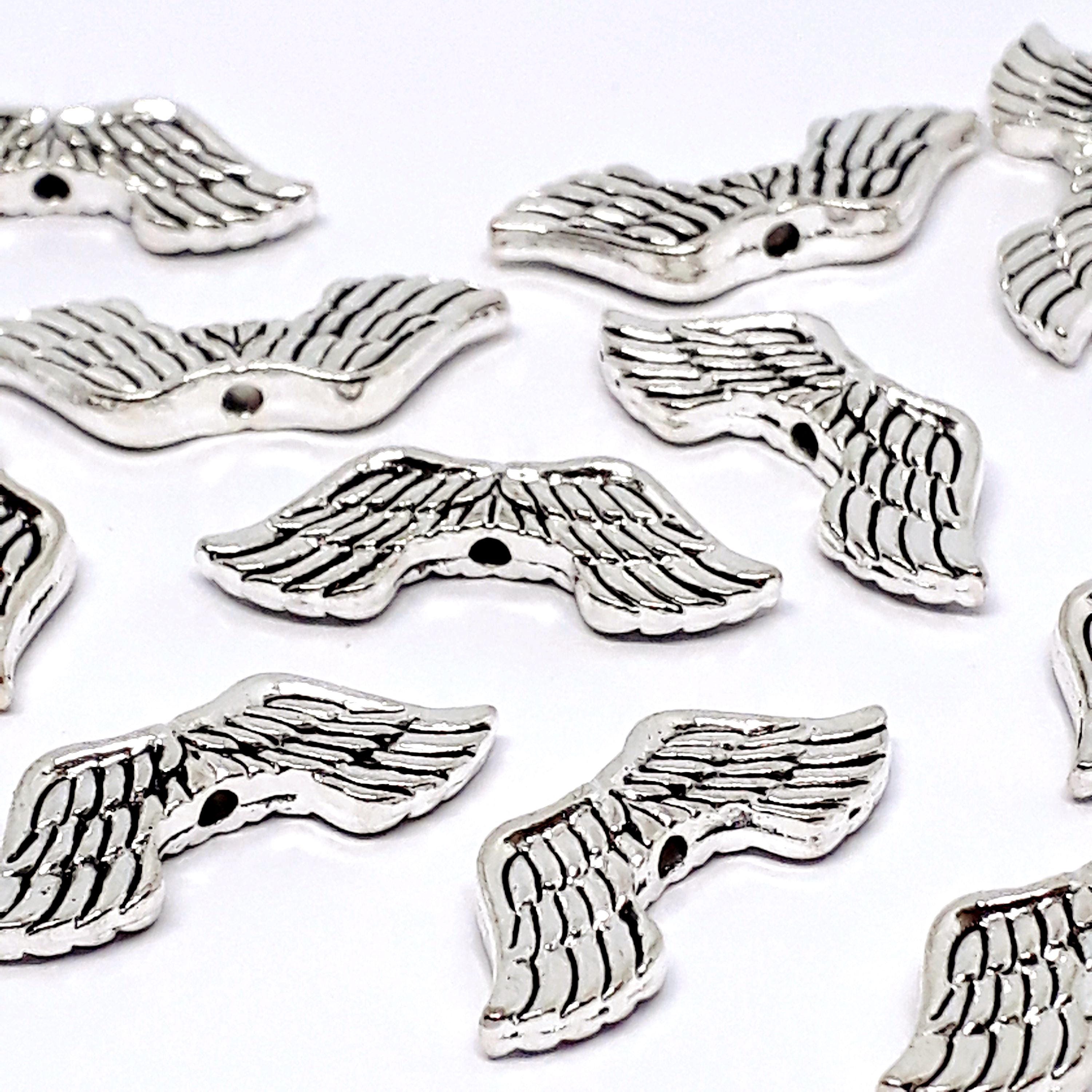 Angel Wing Antique Silver 21x8mm - 10pcs