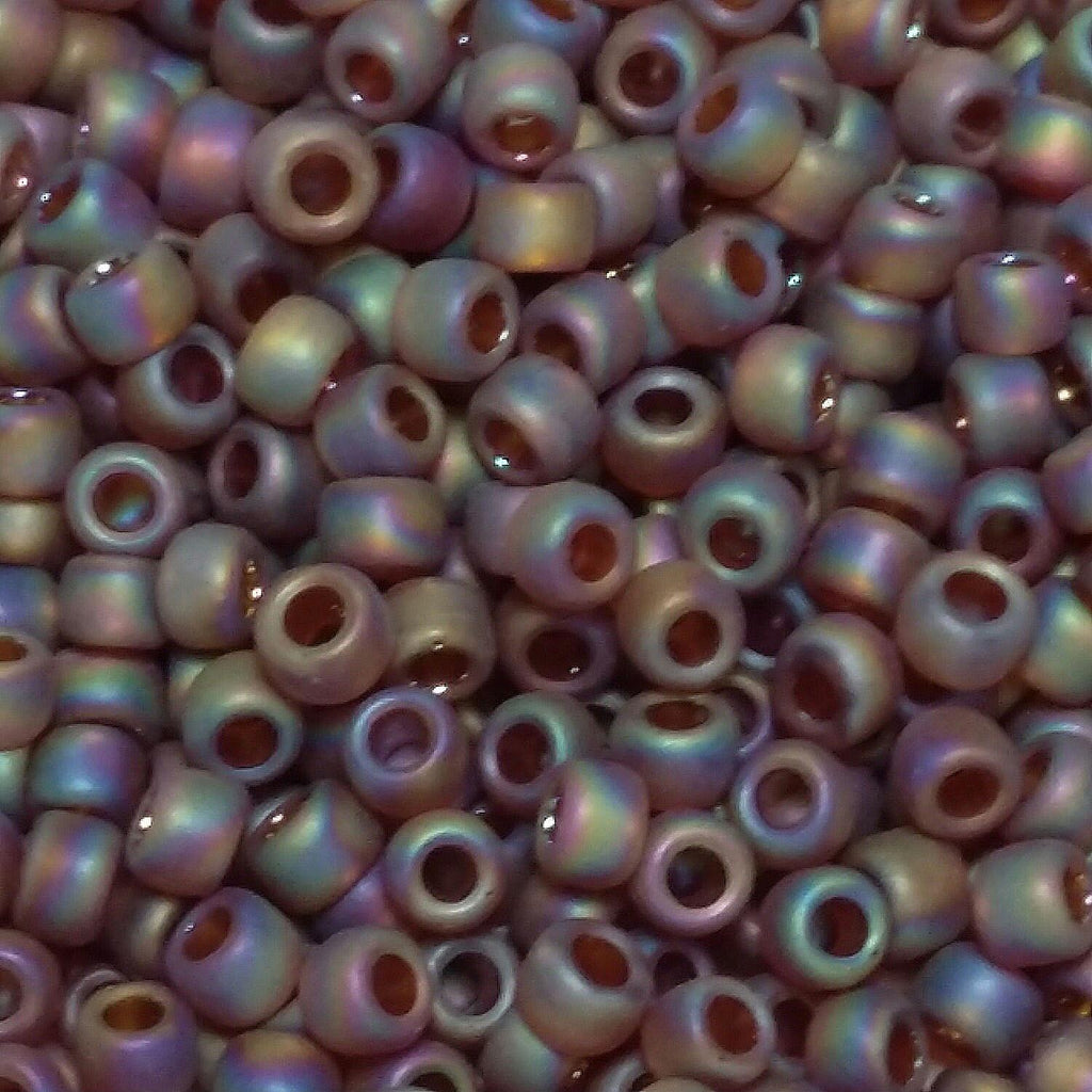 Rainbow-Frosted Smoky Topaz TOHO Seed Glass 6/0 - 10g