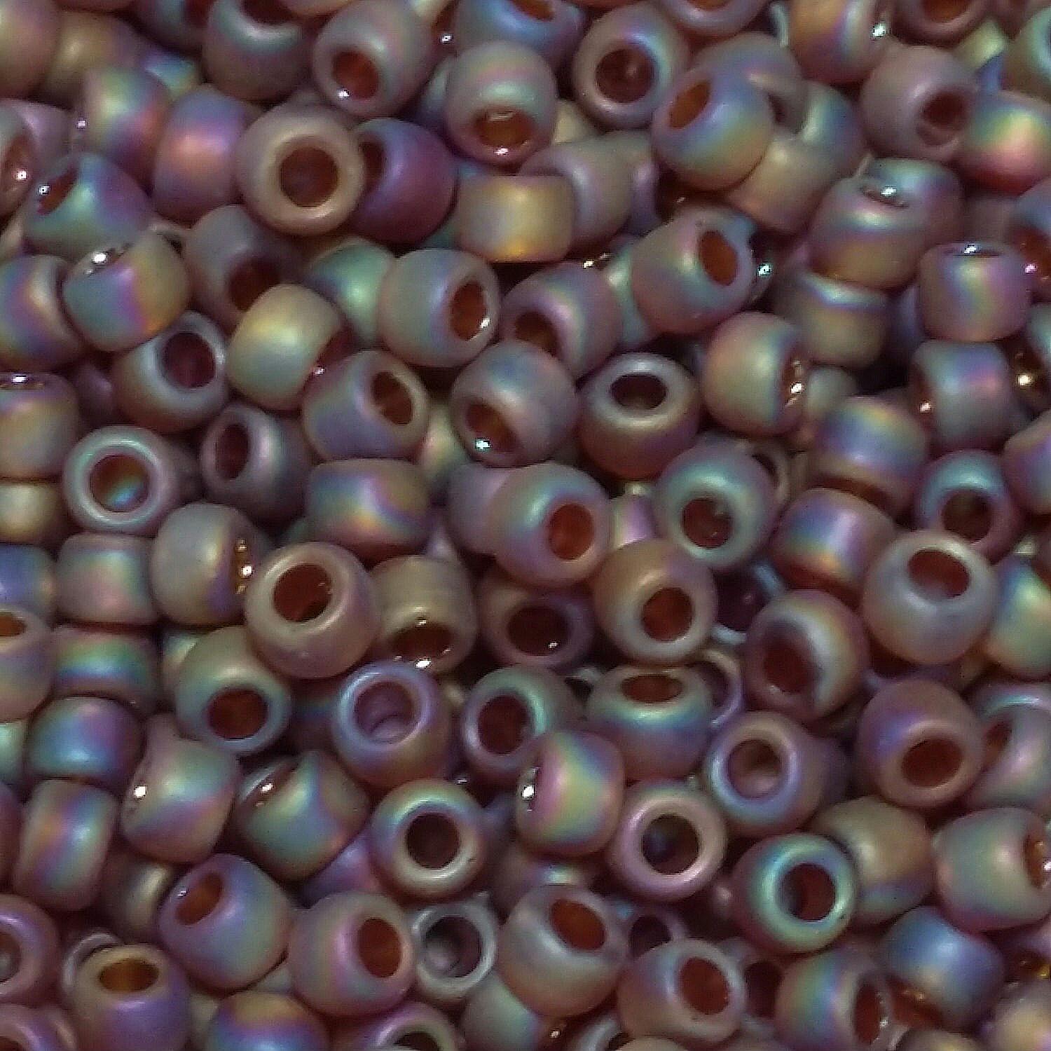 Rainbow-Frosted Smoky Topaz TOHO Seed Glass 6/0 - 10g