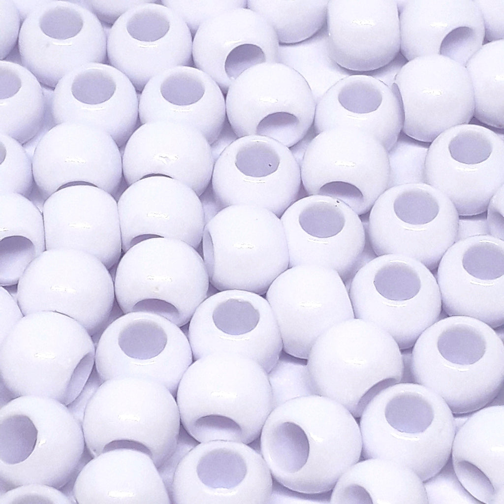 White Acrylic Pony 6x5mm - 200pcs