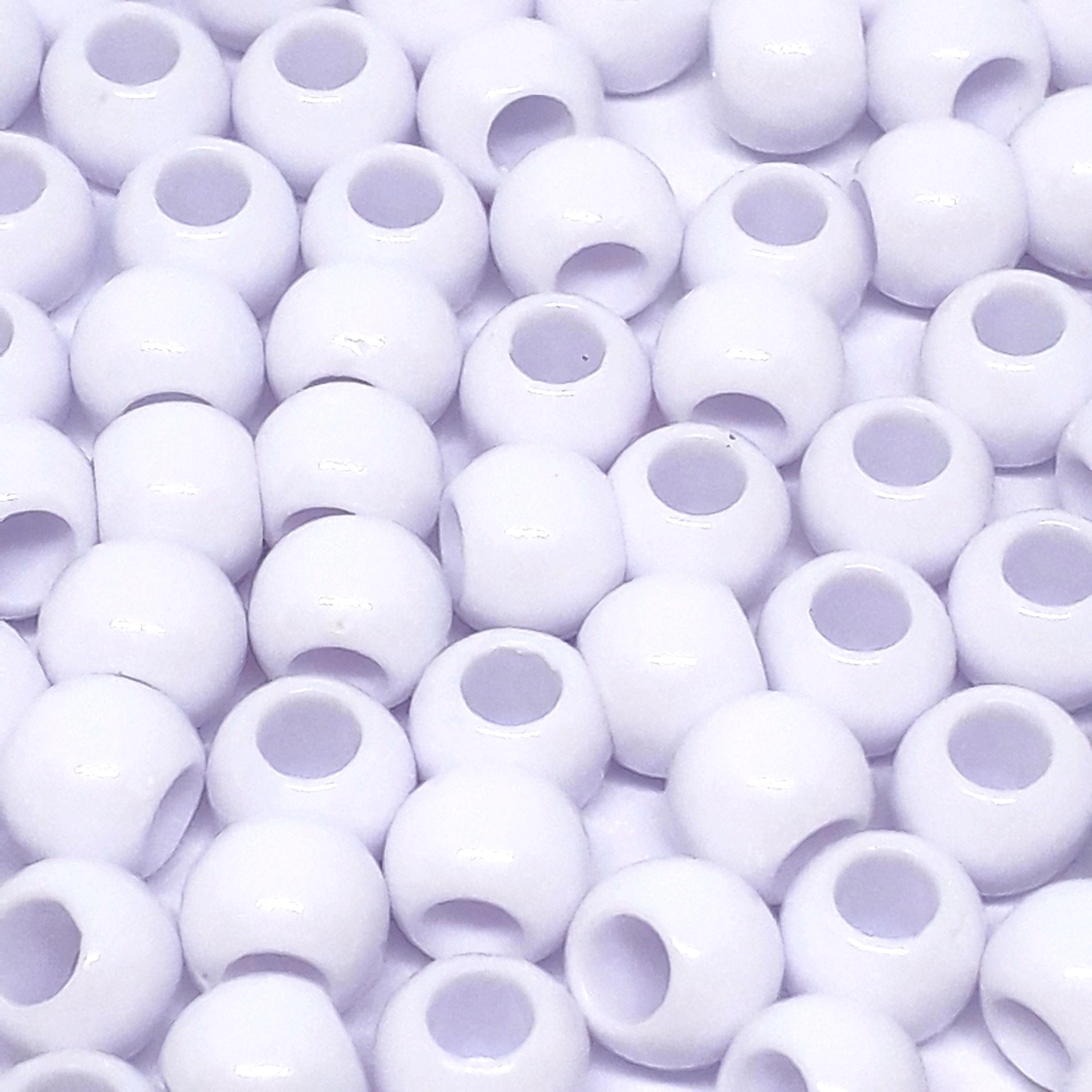 White Acrylic Pony 6x5mm - 200pcs