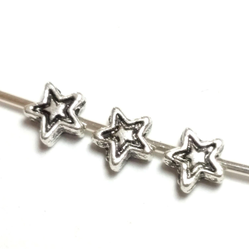 Antique Silver Star 4mm - 100pcs