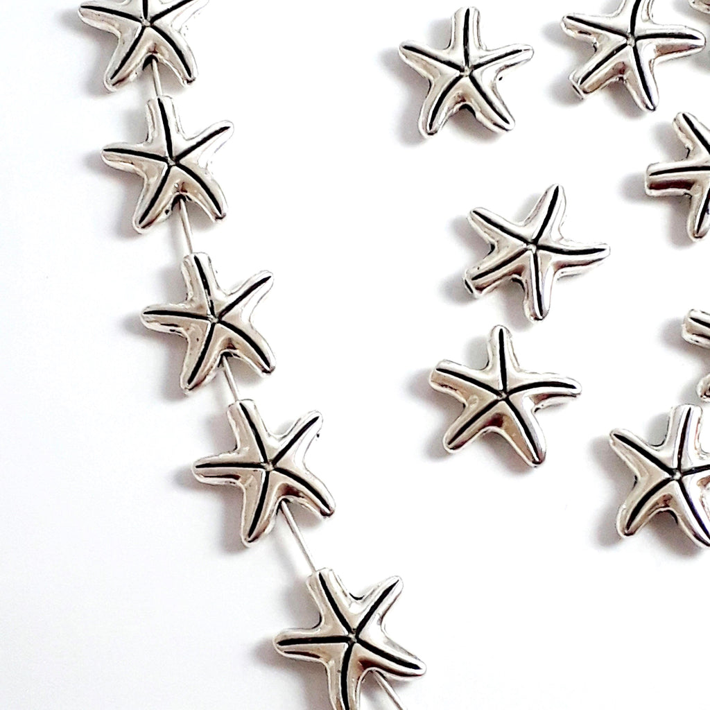 Starfish Antique Silver 15mm - 10pcs