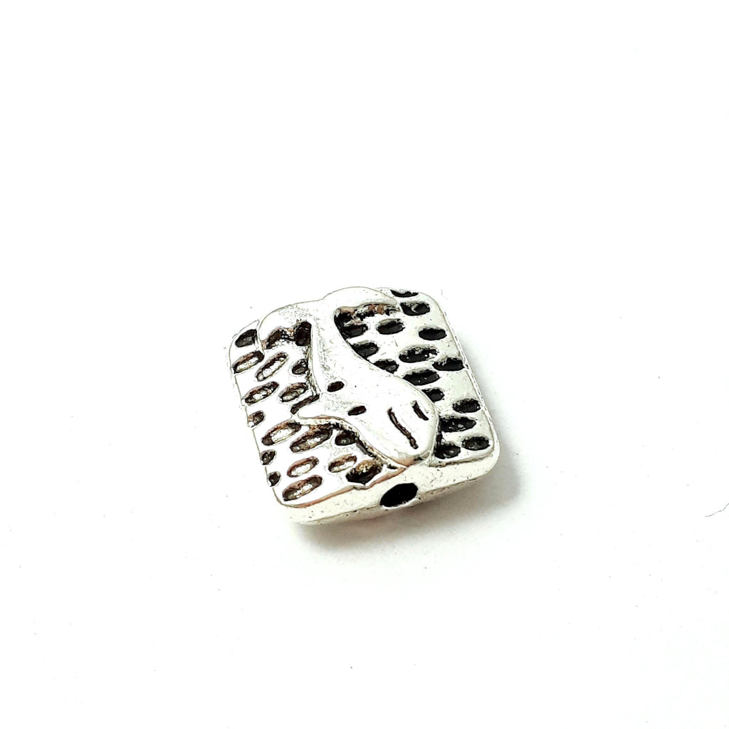Square Whale Antique Silver 10mm - 10pcs