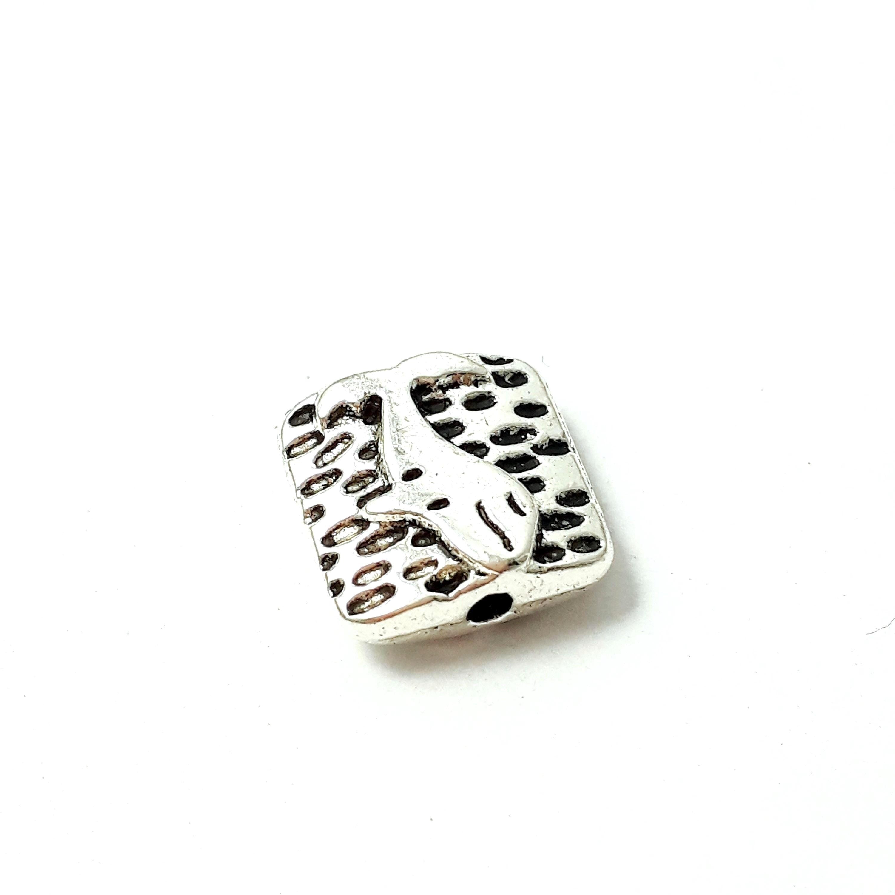 Square Whale Antique Silver 10mm - 10pcs