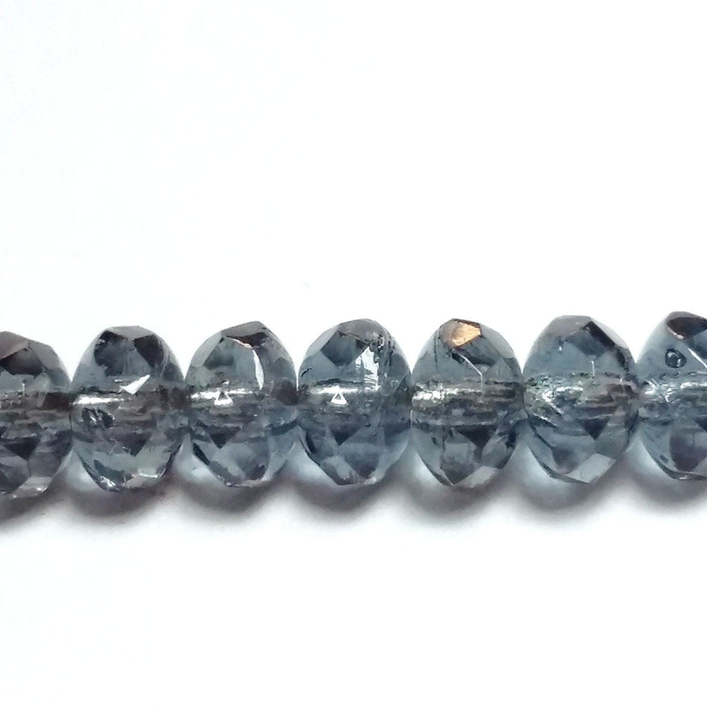 Slate Grey Czech Glass Rondelle 5x3mm - 40pcs