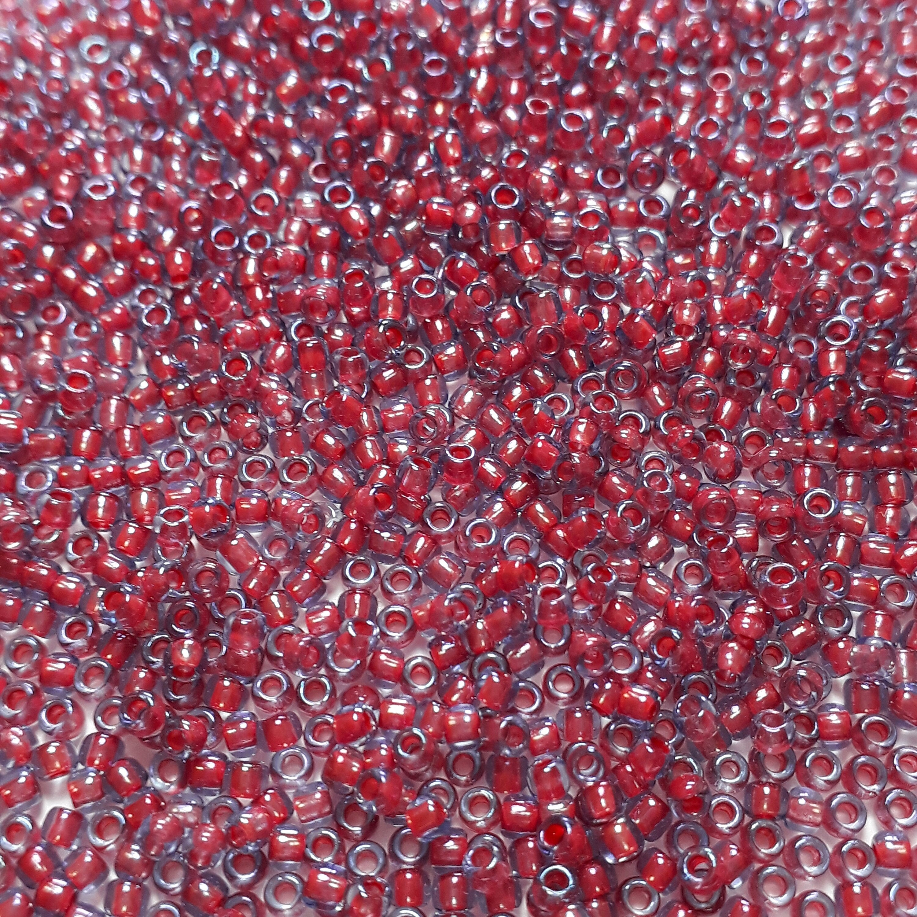 Light Sapphire/Hyacinth Red-Lined TOHO Seed Glass 11/0 - 10g