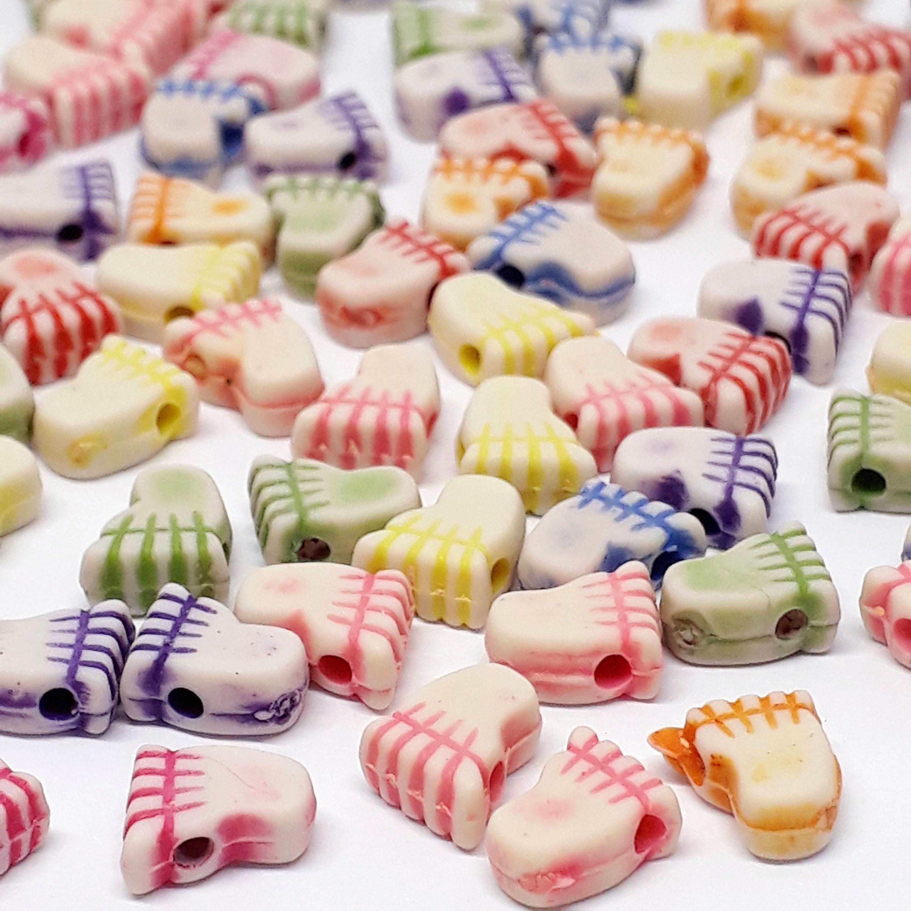 Acrylic Foot Mixed Colour 7x6mm - 200pcs