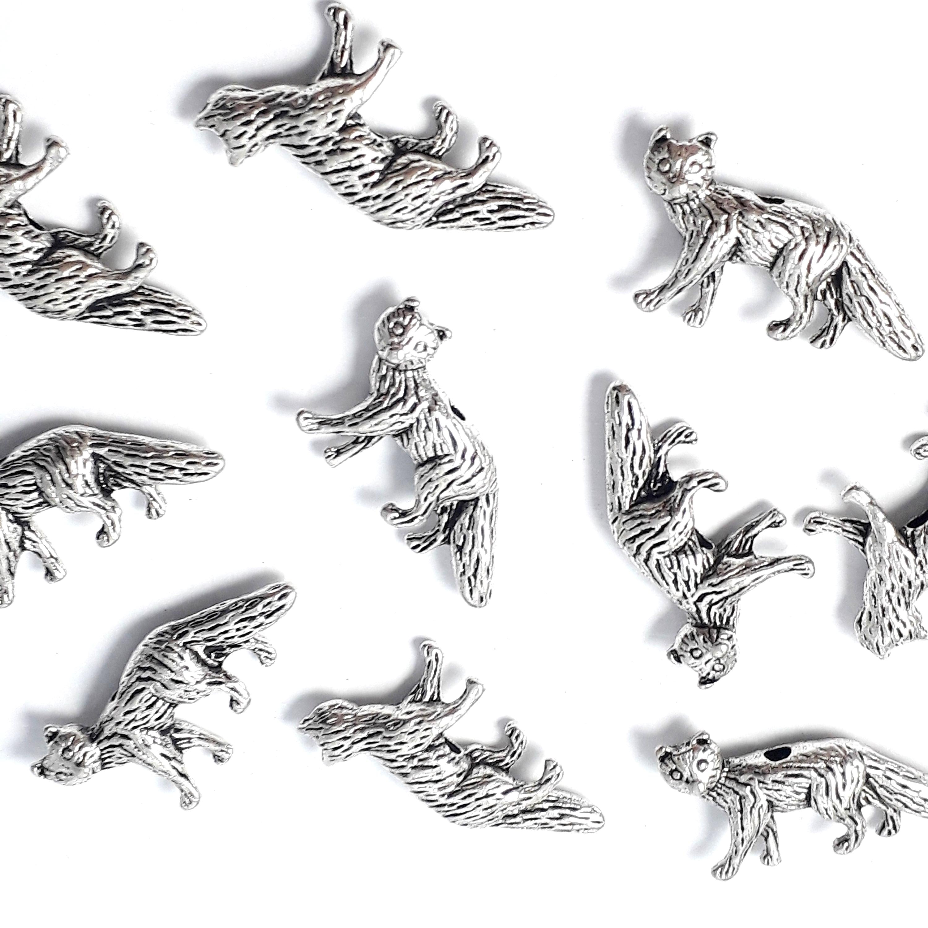 Fox Antique Silver 21x12mm - 10pcs