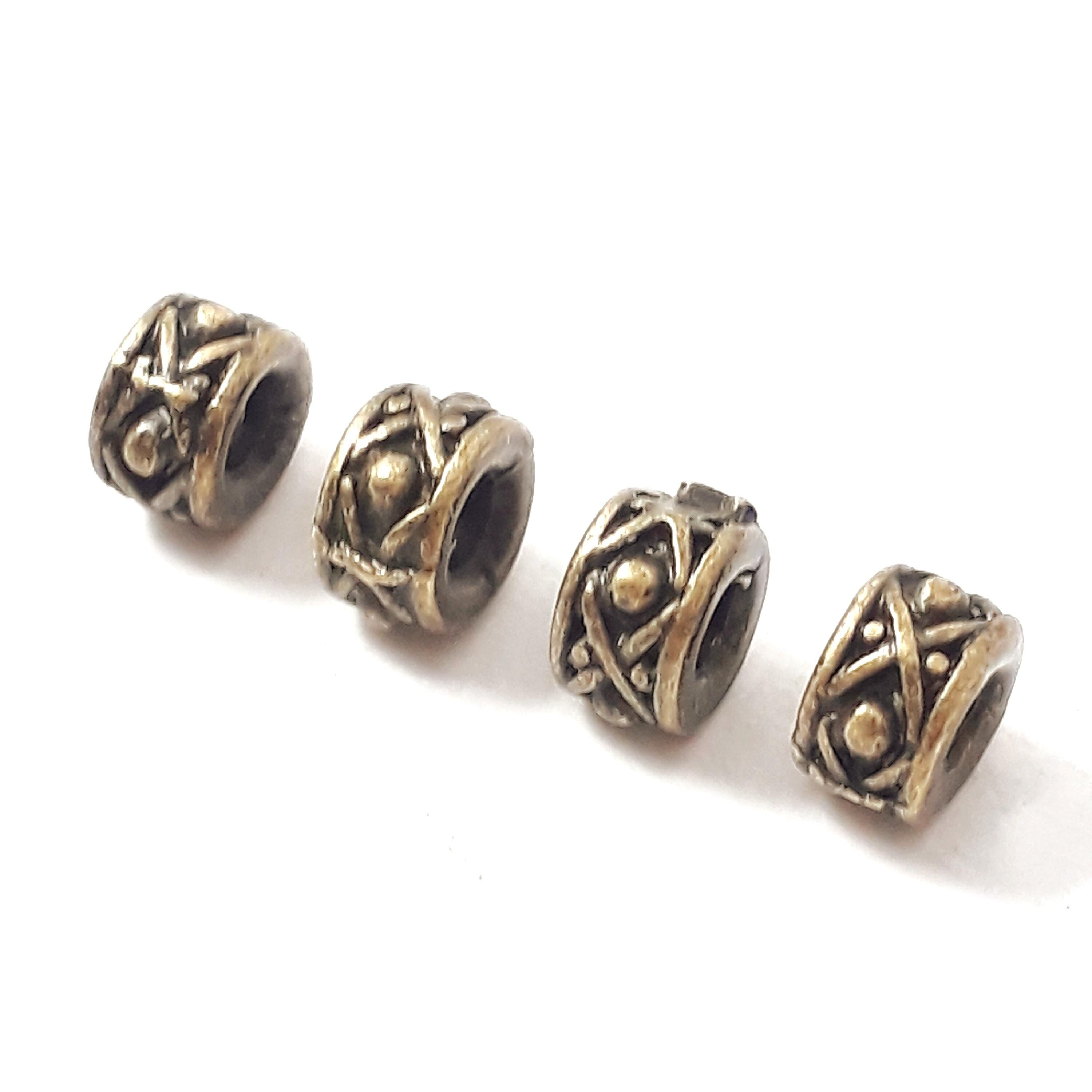Pattern Ring Antique Bronze 8x5mm - 6pcs