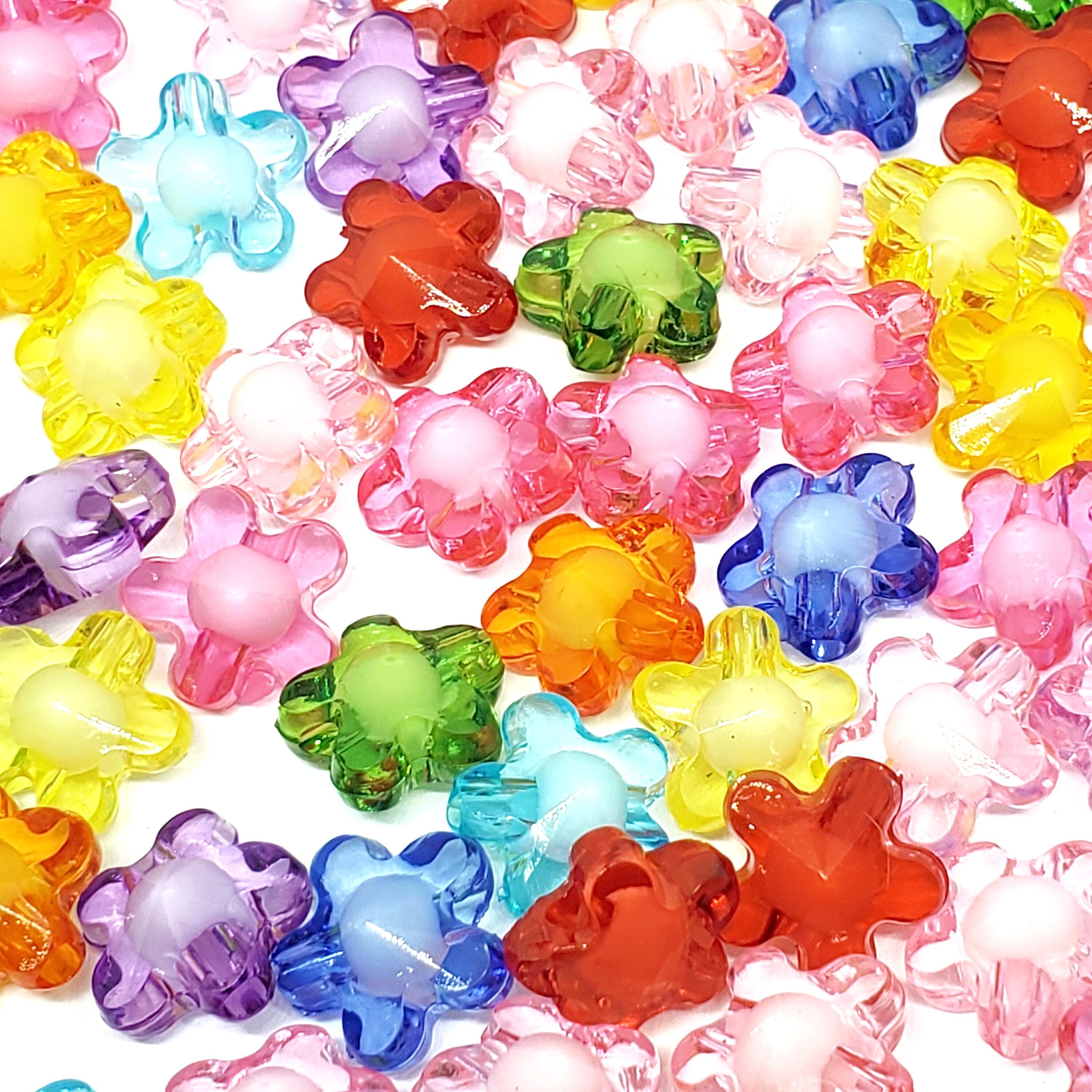 White Centre Acrylic Flower 12mm - 50pcs