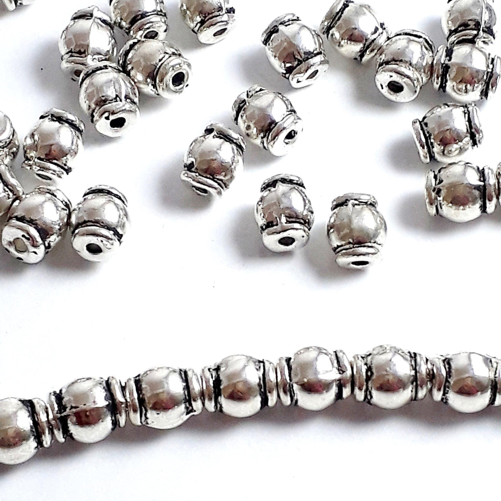 Oval Tube Antique Silver 6x5mm - 20pcs