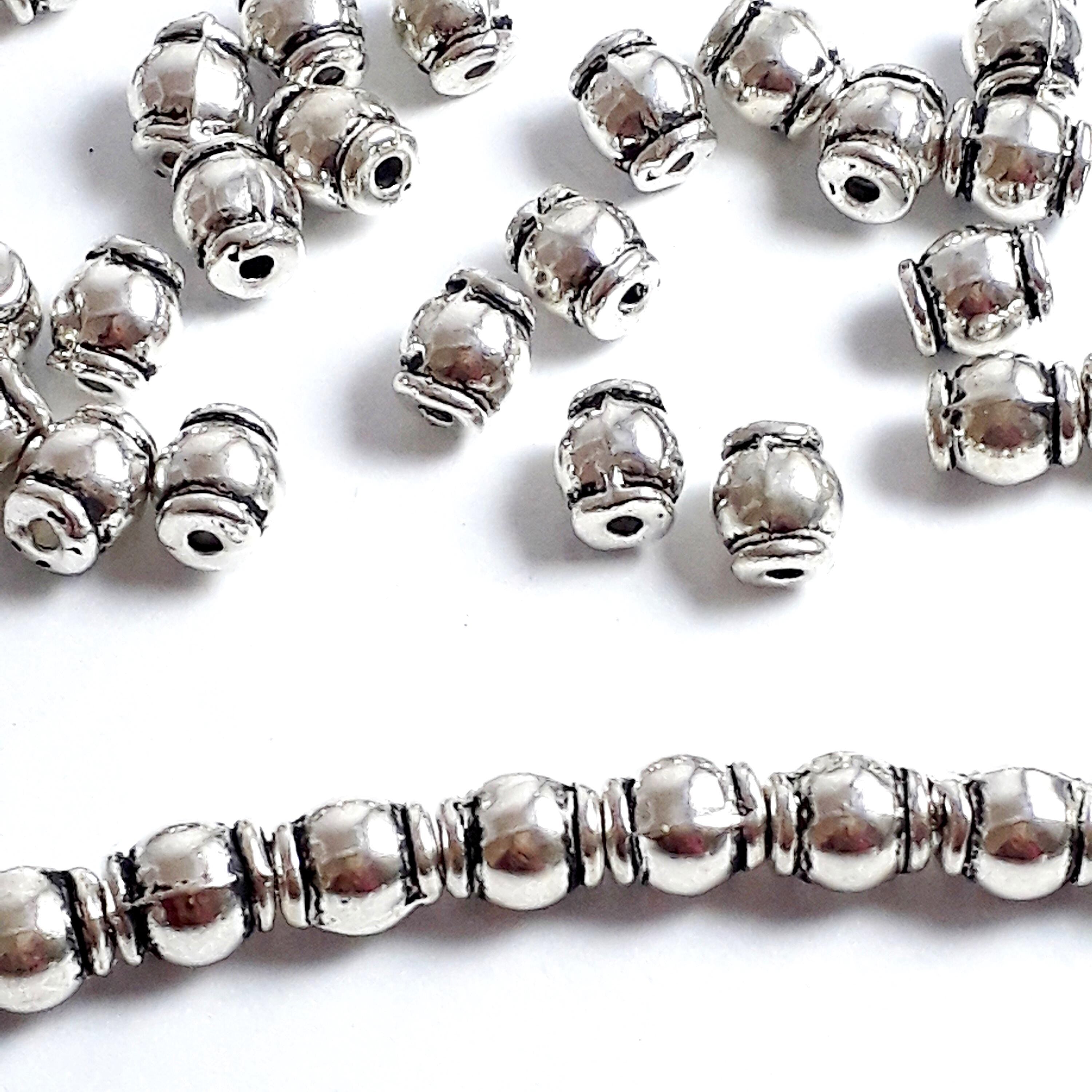 Oval Tube Antique Silver 6x5mm - 20pcs