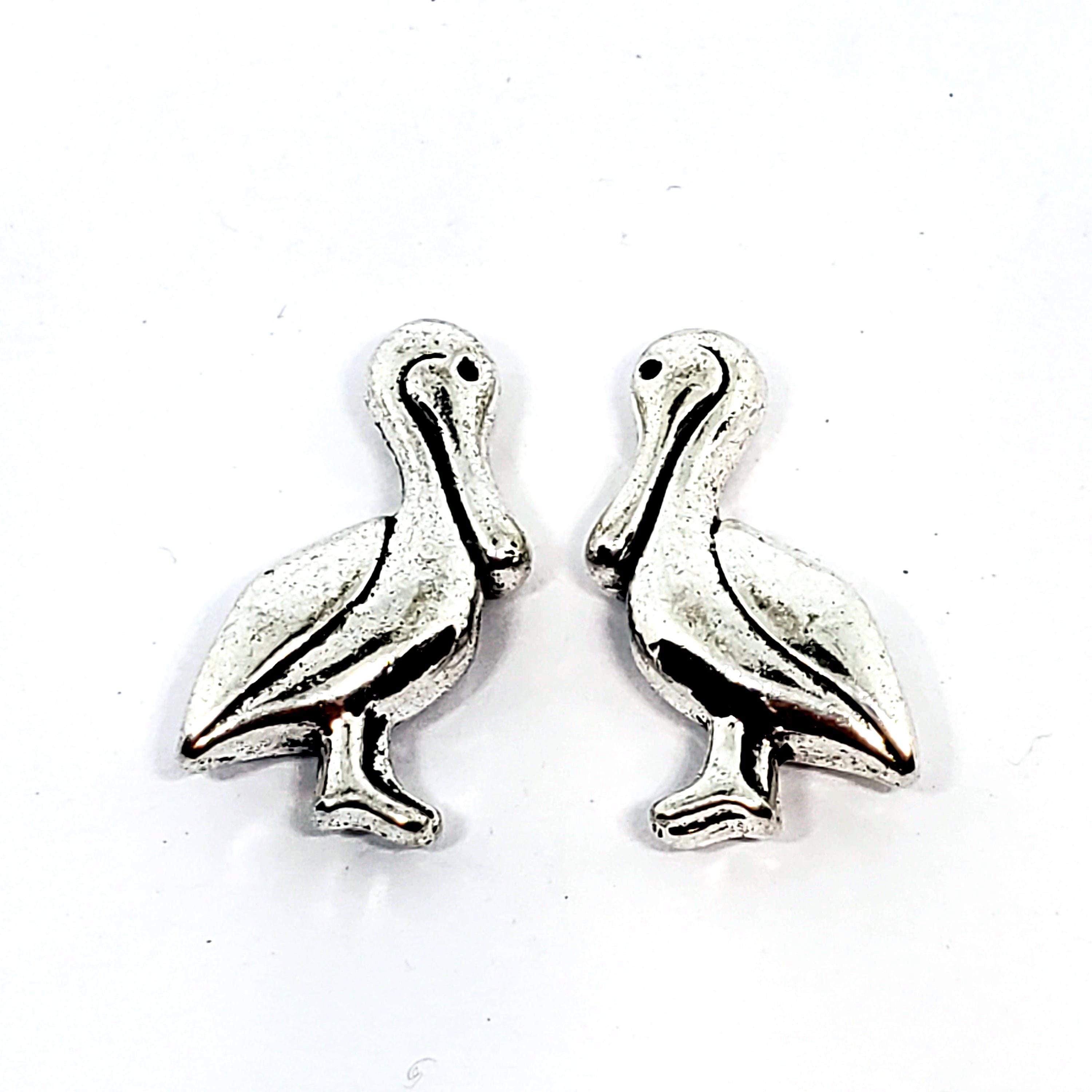 Pelican Antique Silver 20x13mm - 2pcs