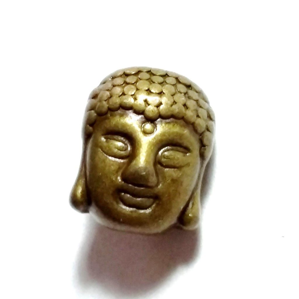 Buddha Head Antique Bronze 11x9mm - 6pcs