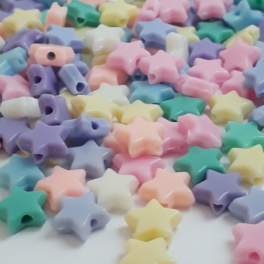 Acrylic Pastel Star 10mm - 100pcs