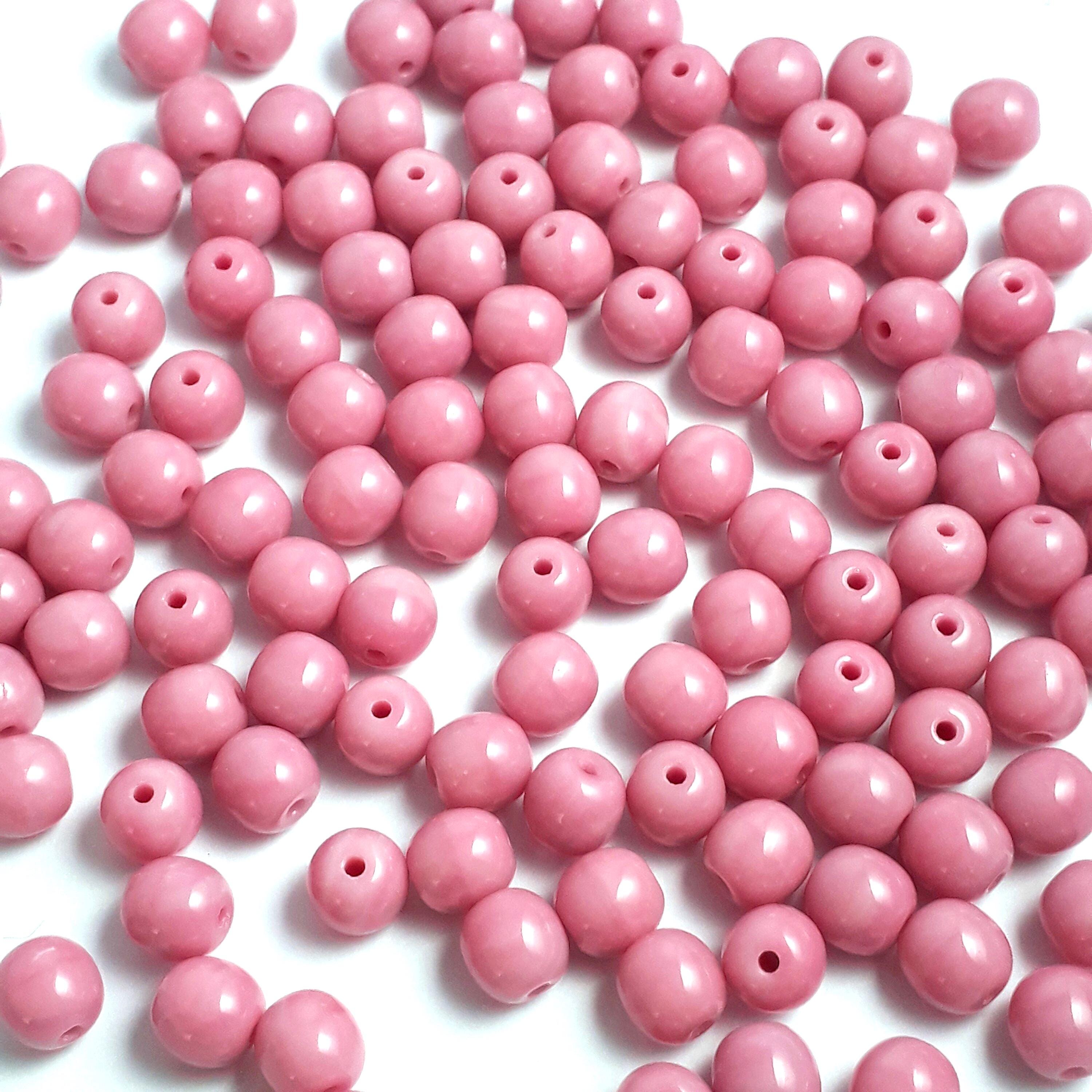 Dusty Rose Pink Czech Glass Round 5mm - 40pcs