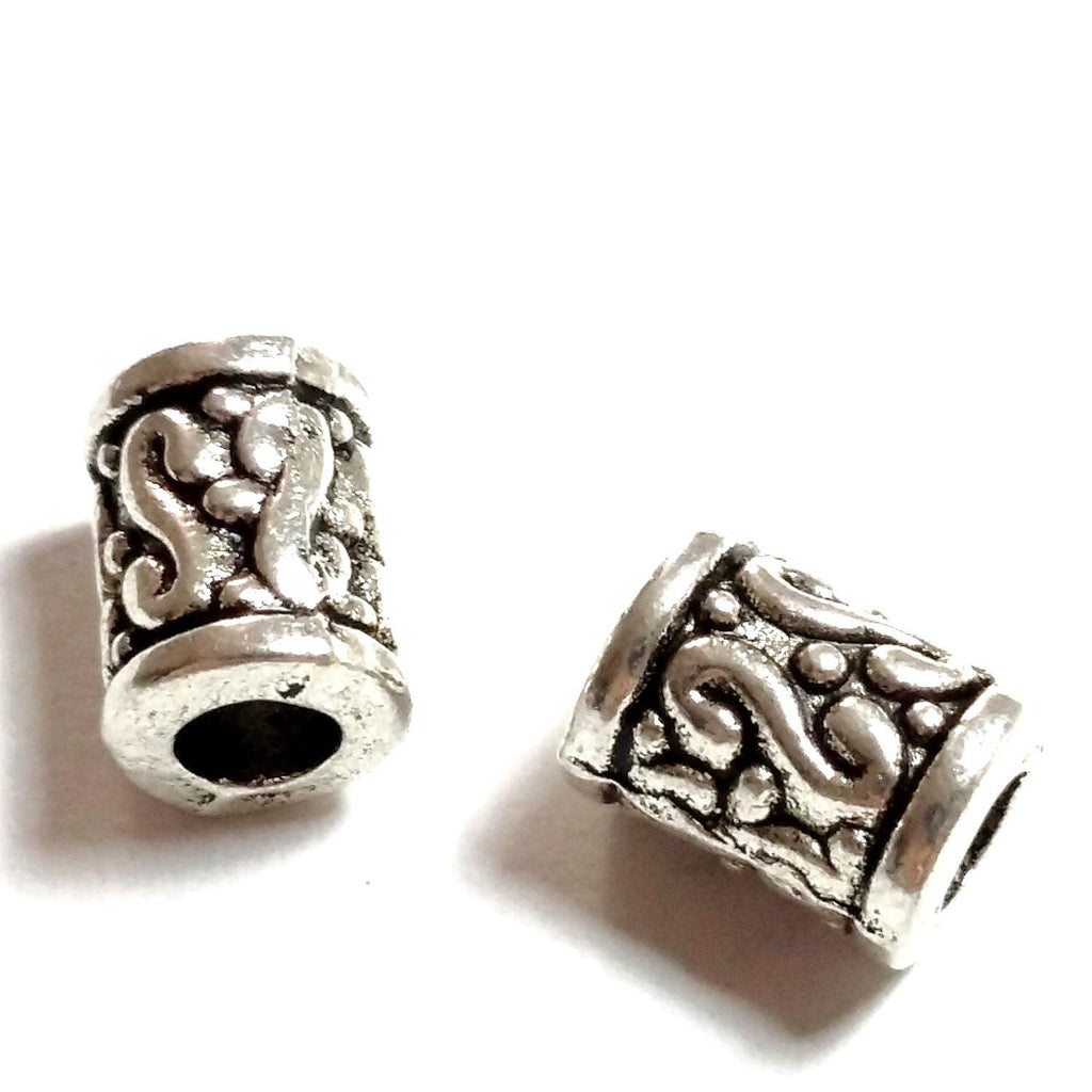 Tube Spacers Antique Silver 9x7mm - 6pcs