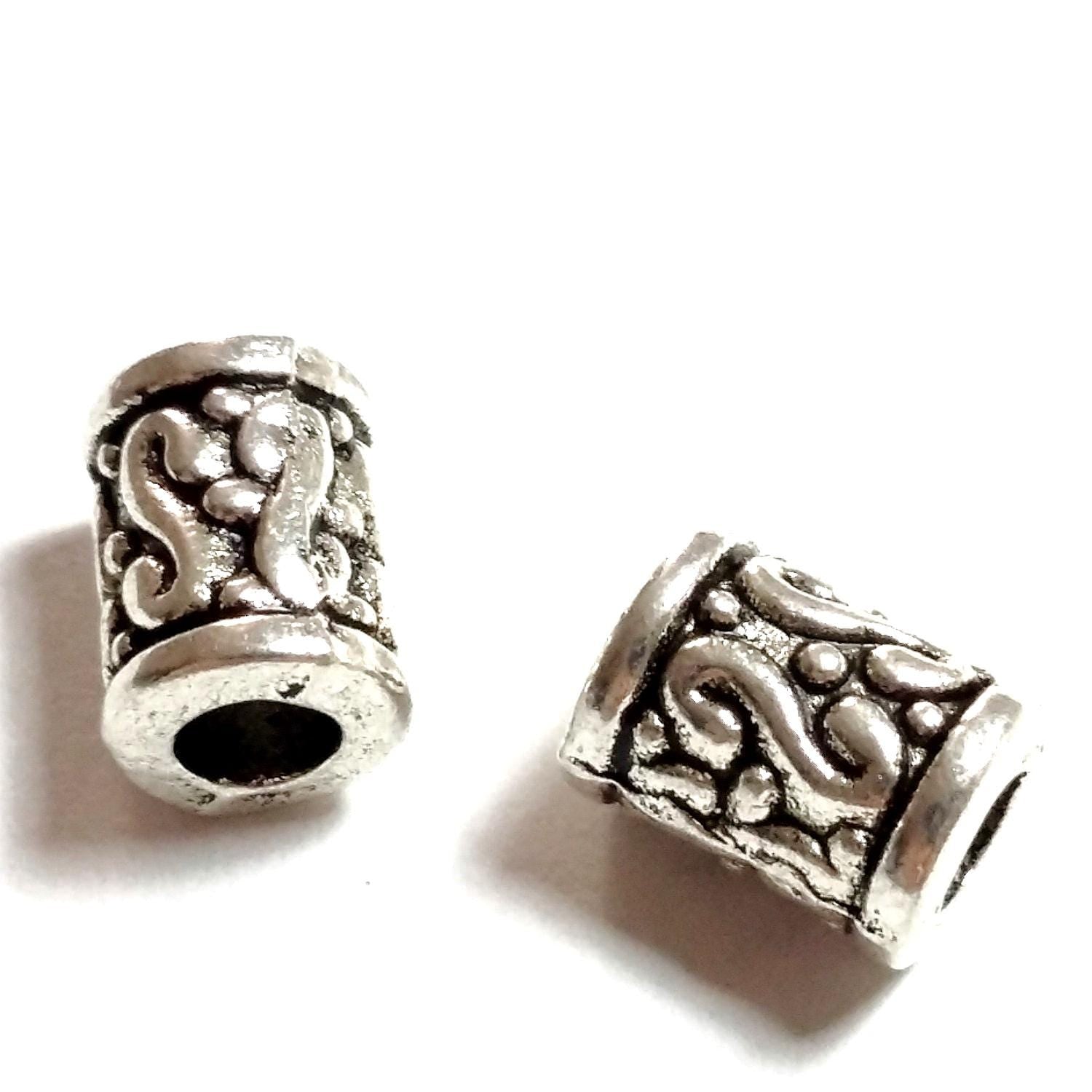 Tube Spacers Antique Silver 9x7mm - 6pcs