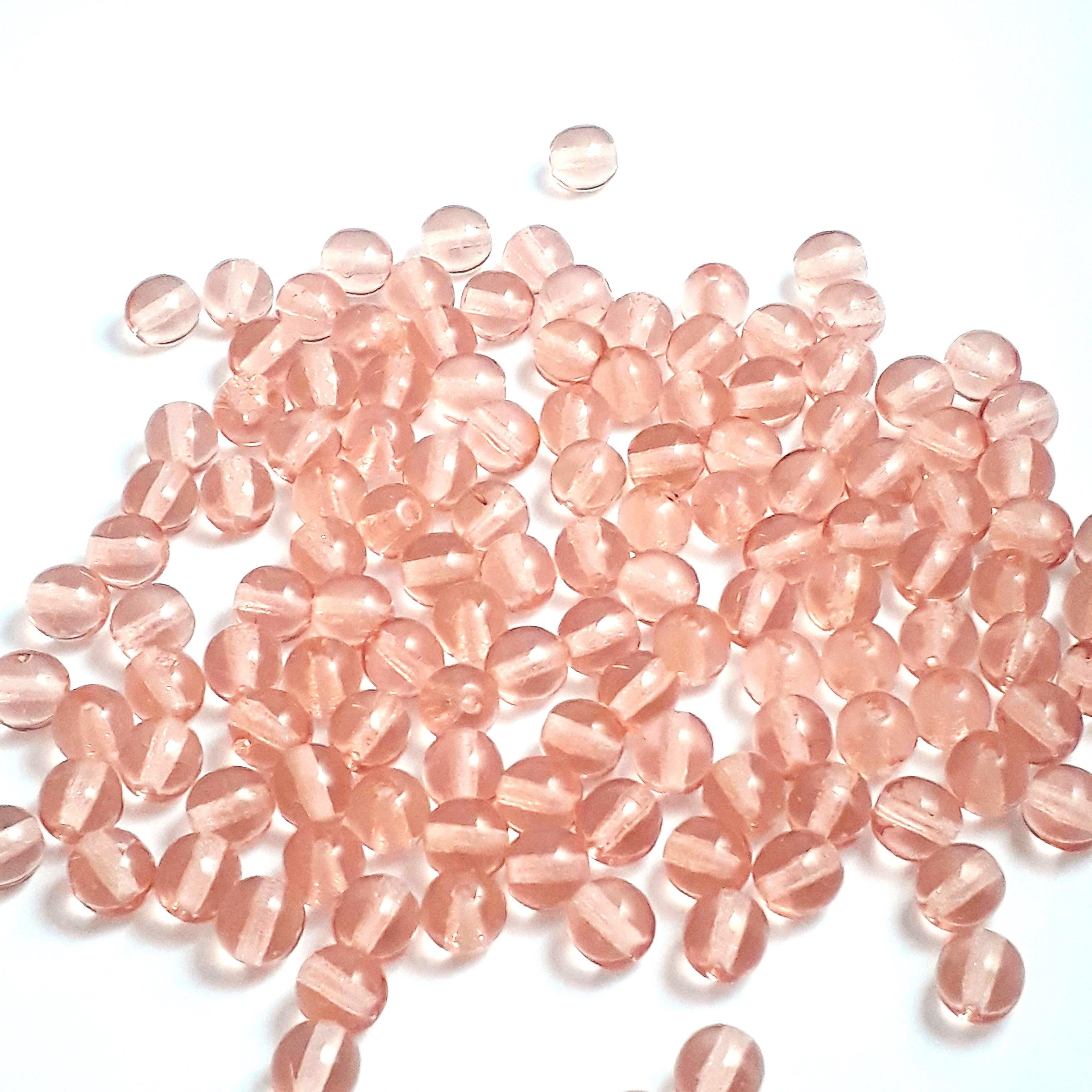 Transparent Pink Czech Glass Round 4mm - 60pcs
