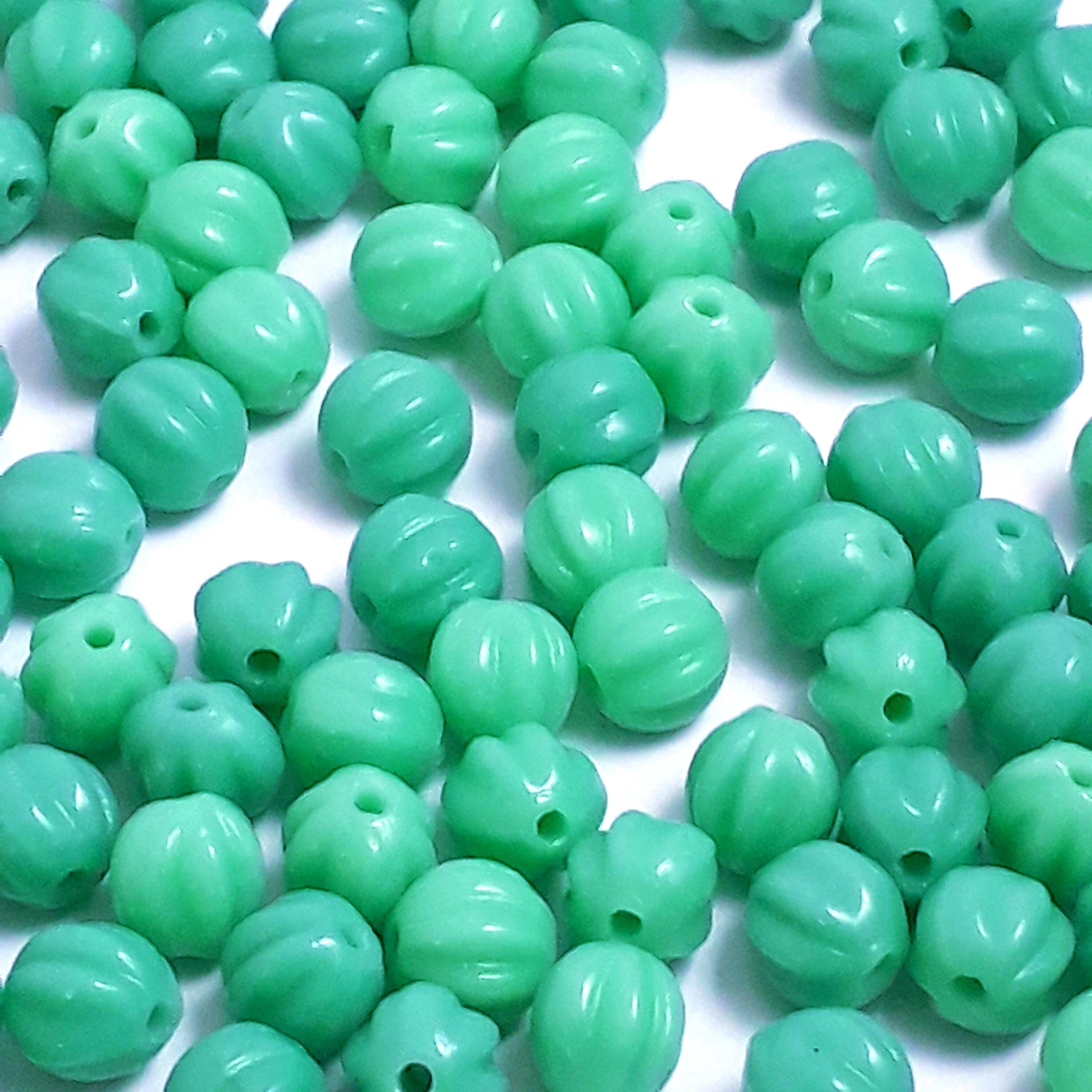 Green Turquoise Fluted Czech Glass 4mm - 40pcs