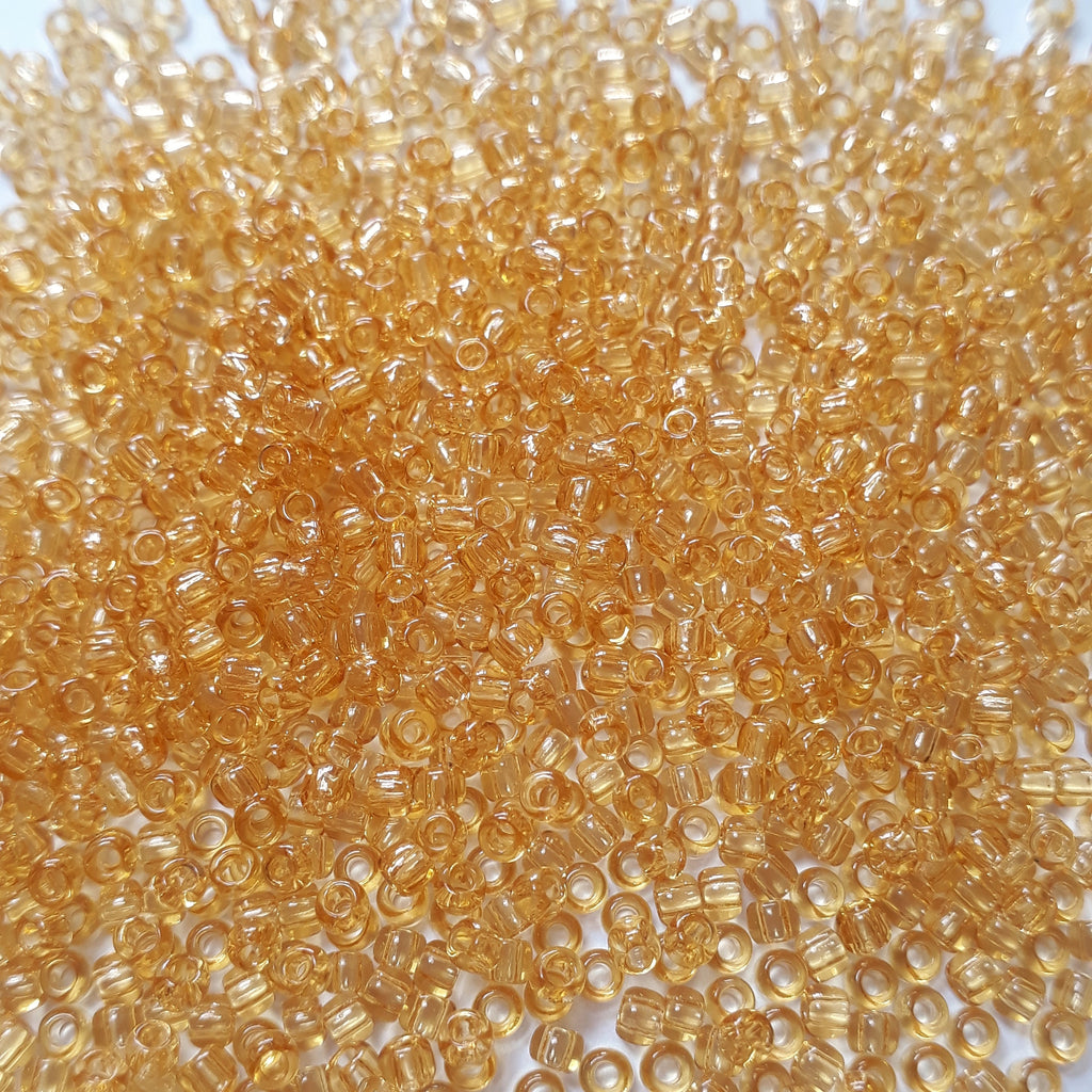 Transparent Lt Topaz TOHO Seed Glass 11/0 - 10g