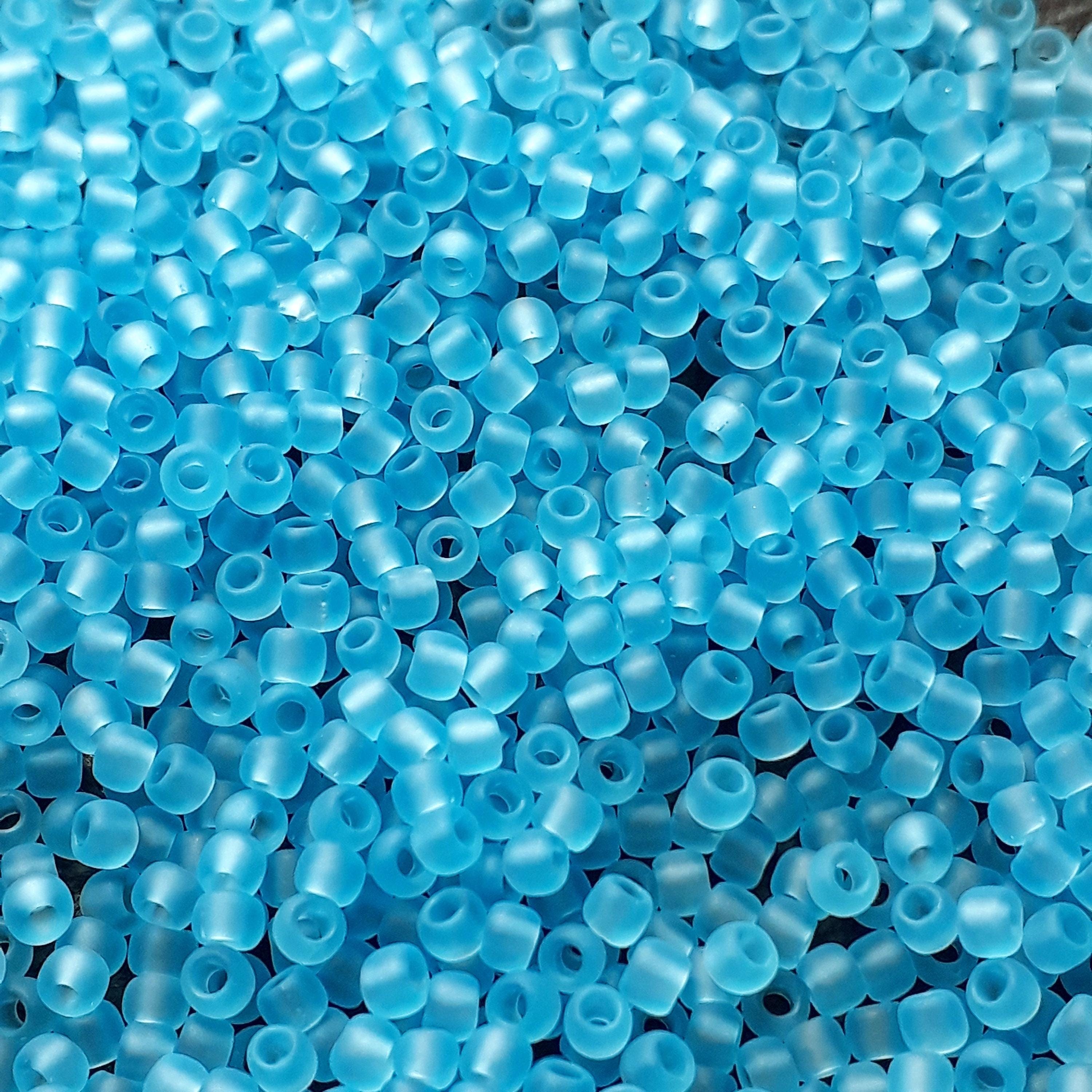 Transparent-Frosted Aquamarine TOHO Seed Glass 11/0 - 10g