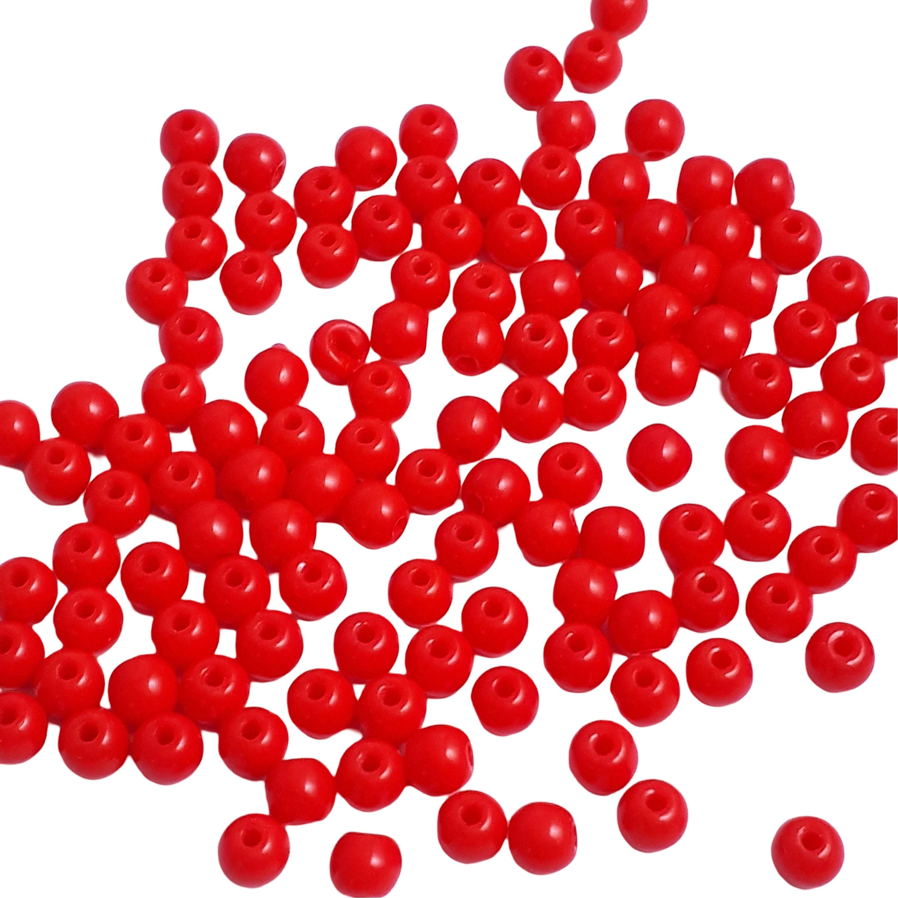 Opaque Red Czech Glass Round 3mm - 120pcs