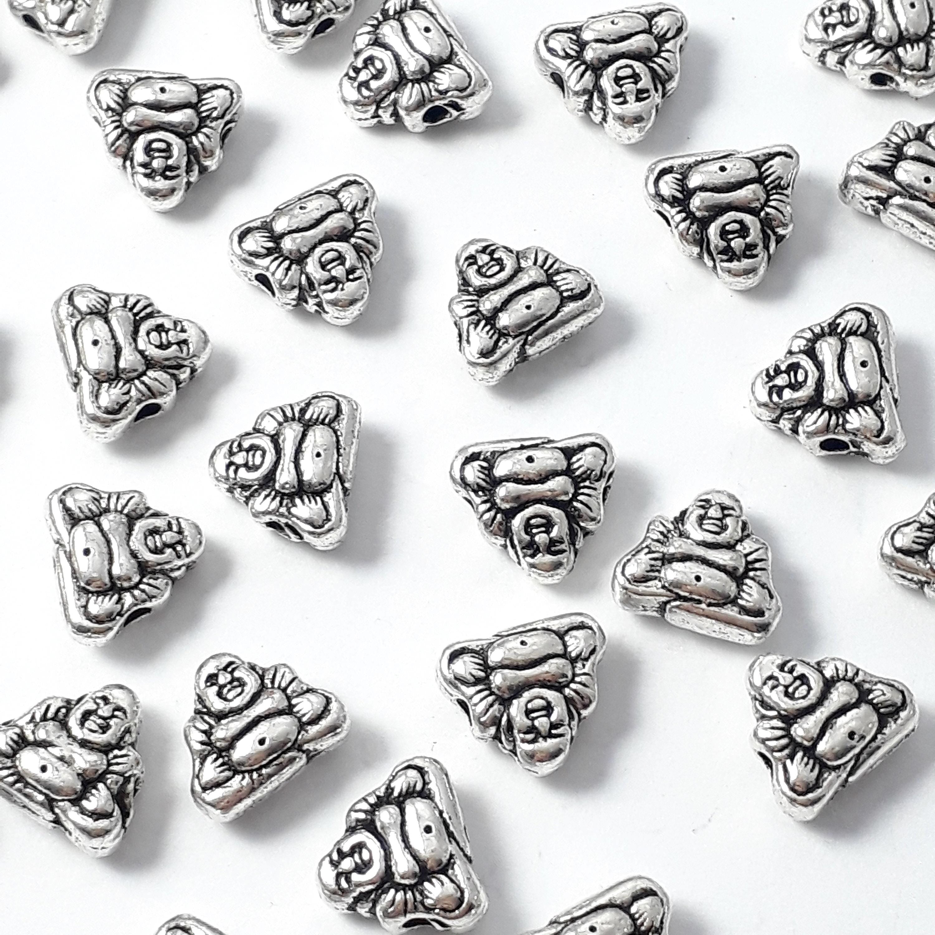 Buddha Antique Silver 9x8mm - 10pcs