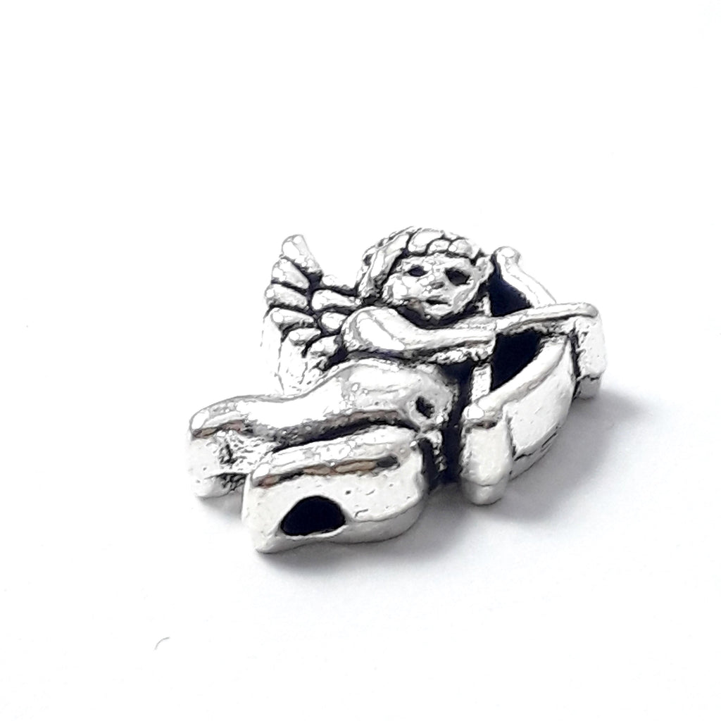 Cupid Cherub Antique Silver 12x10mm - 10pcs