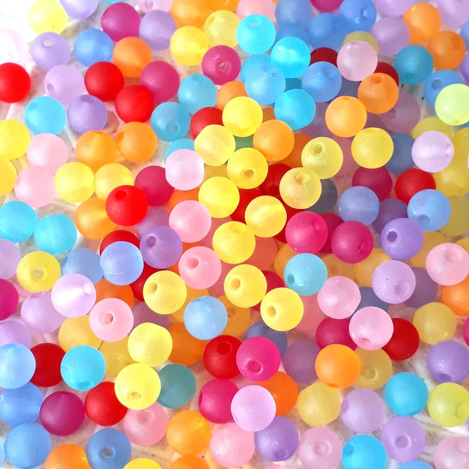 Frosted Mixed Colour Round 6mm 22.60g