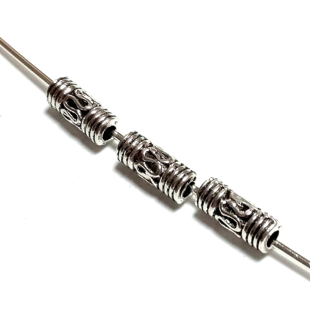 Slim Tube Antique Silver 8x3mm - 50pcs