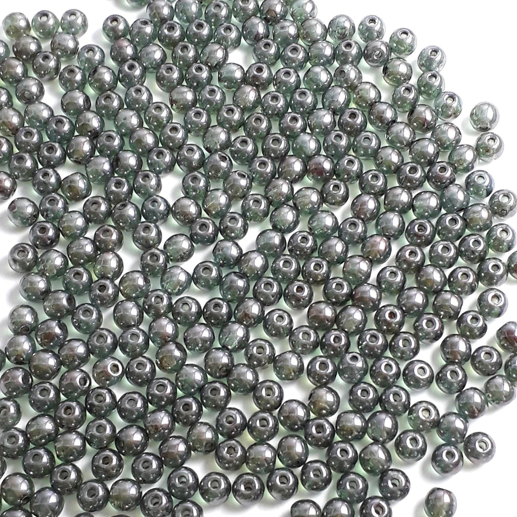 Green Lustre Round Czech Glass 3mm - 120pcs