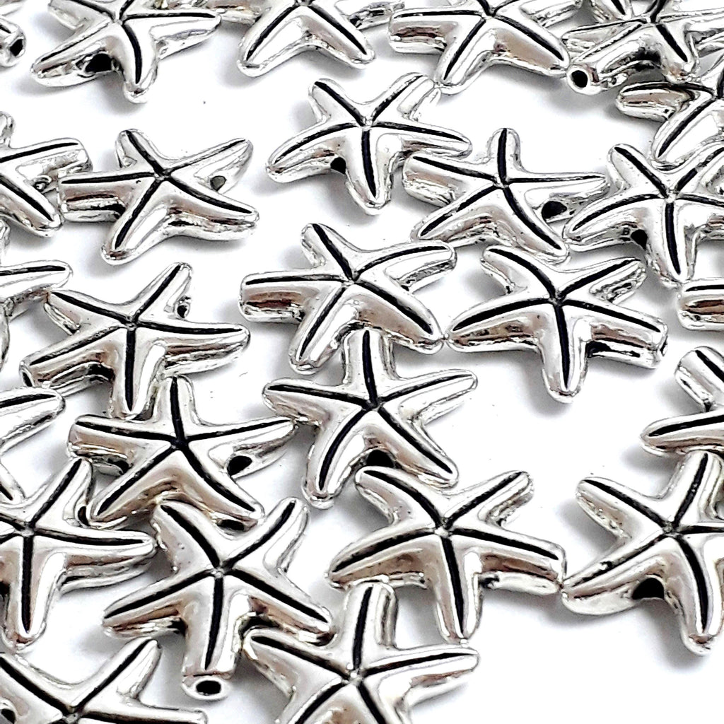 Starfish Antique Silver 15mm - 10pcs