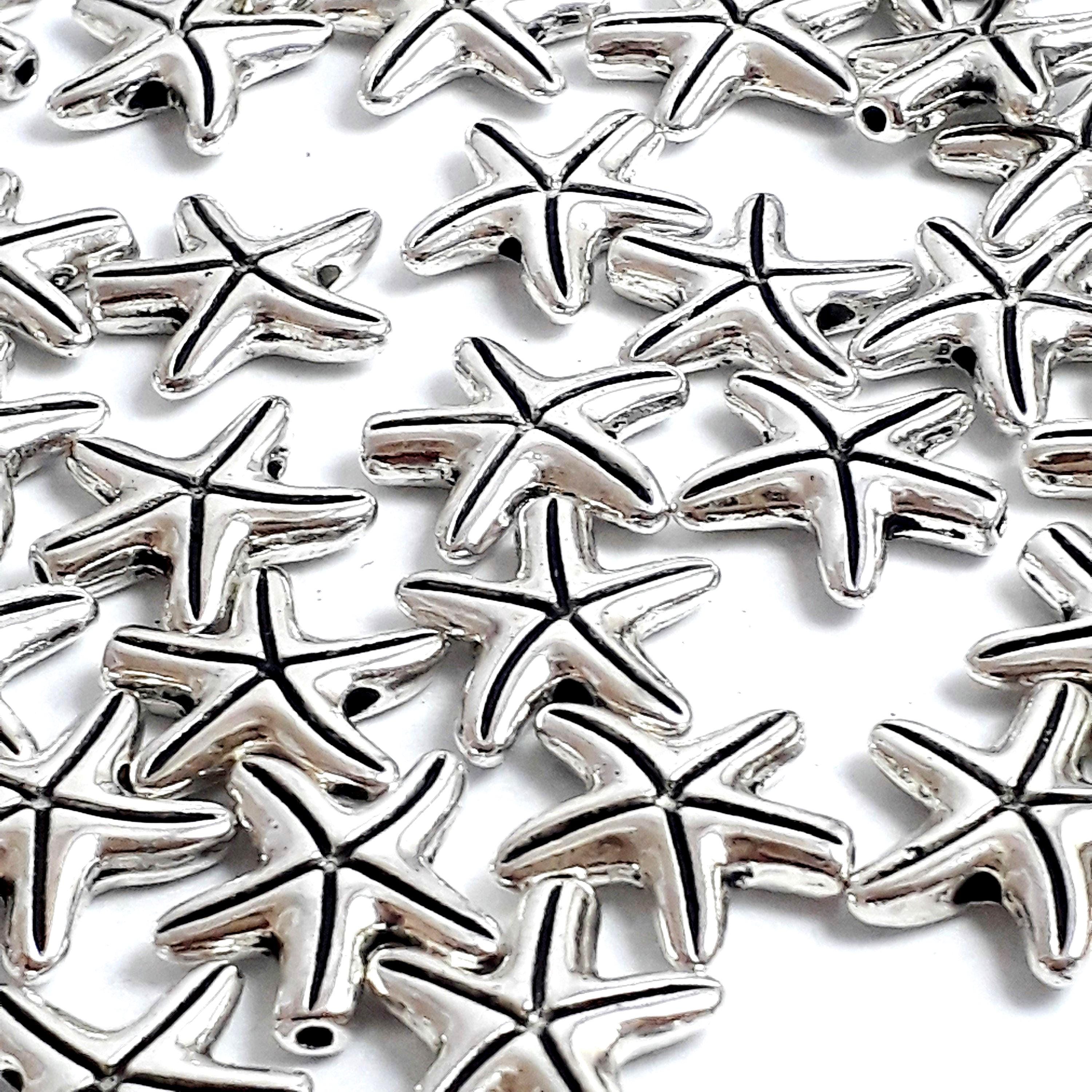 Starfish Antique Silver 15mm - 10pcs