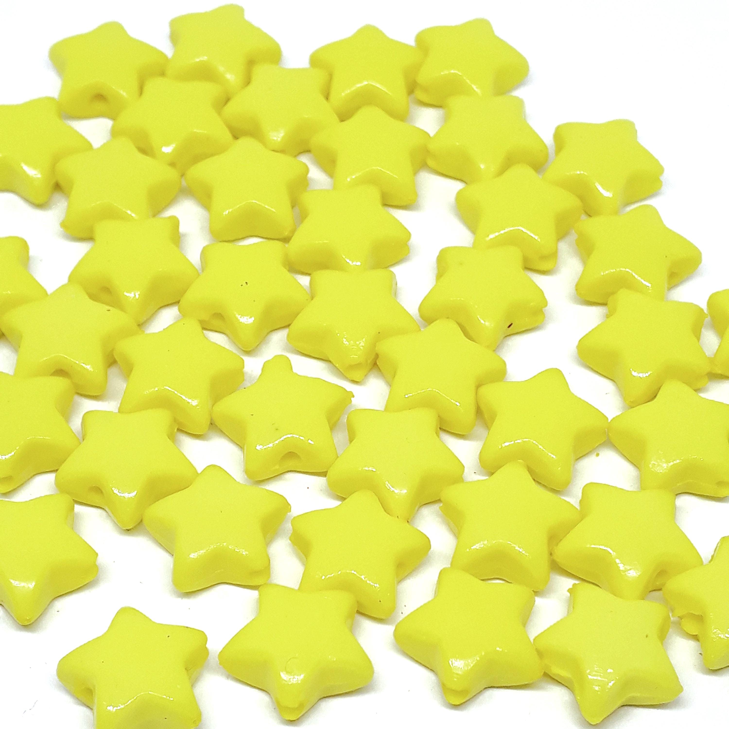 Yellow Acrylic Star 11-12mm - 100pcs